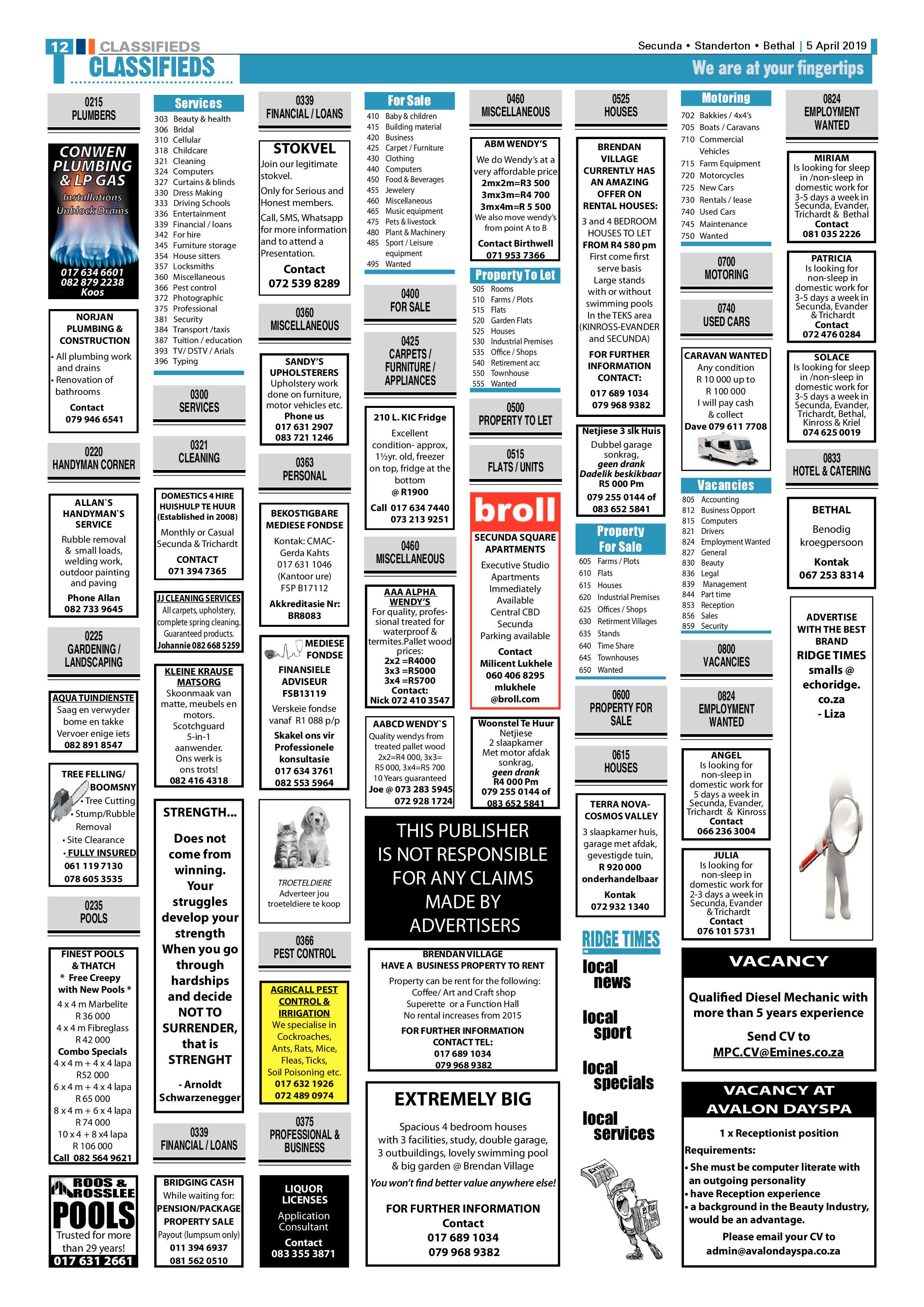 Ridge Times 5 April 2019 page 12