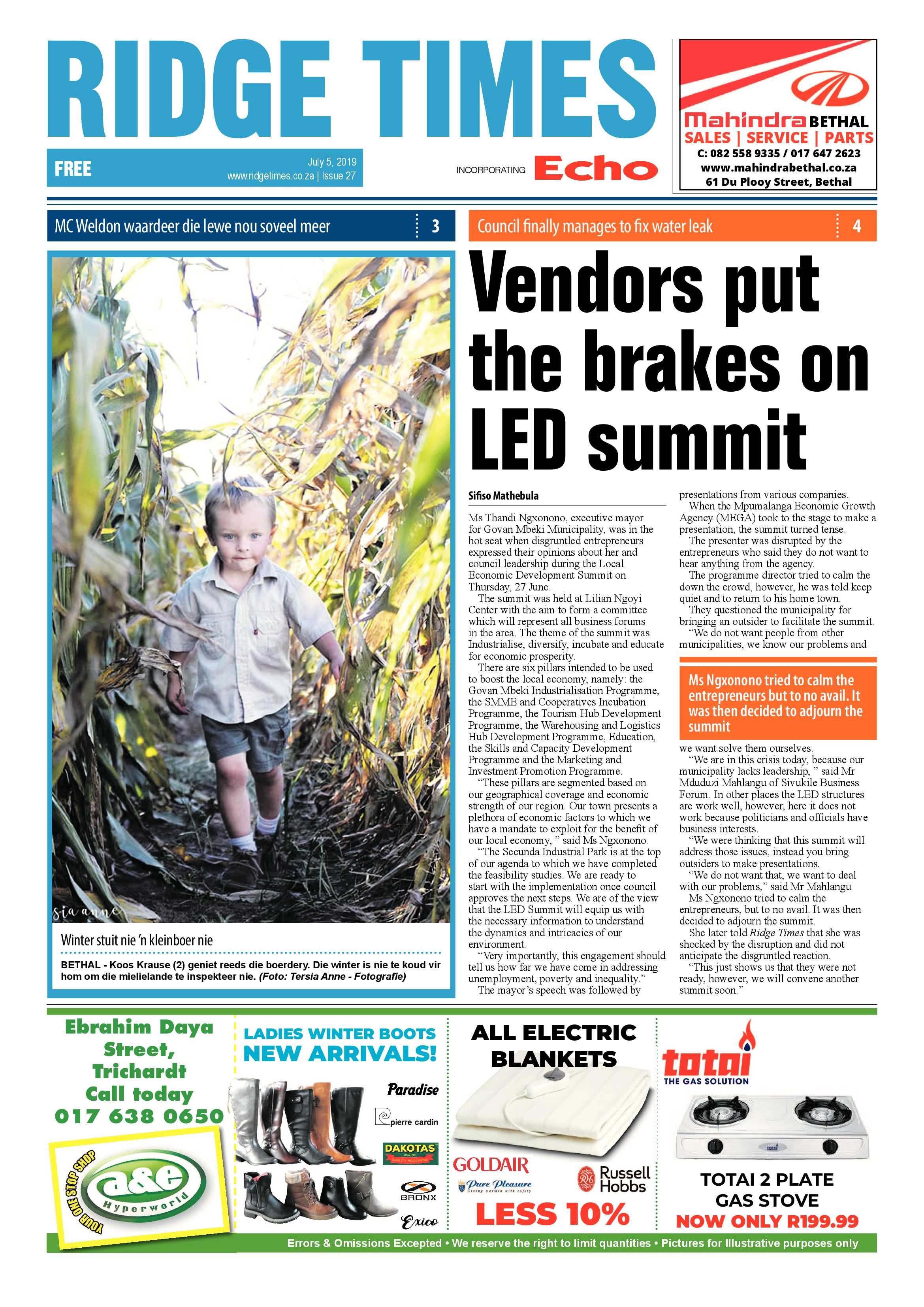 Ridge Times 5 July 2019 page 1