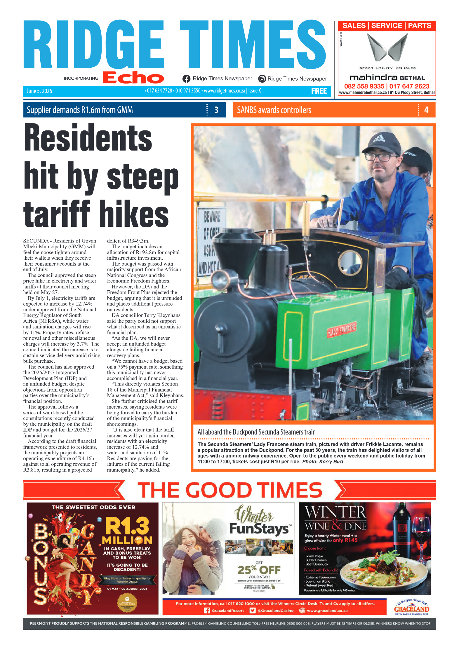 Ridge Times 5 June 2026 page 1