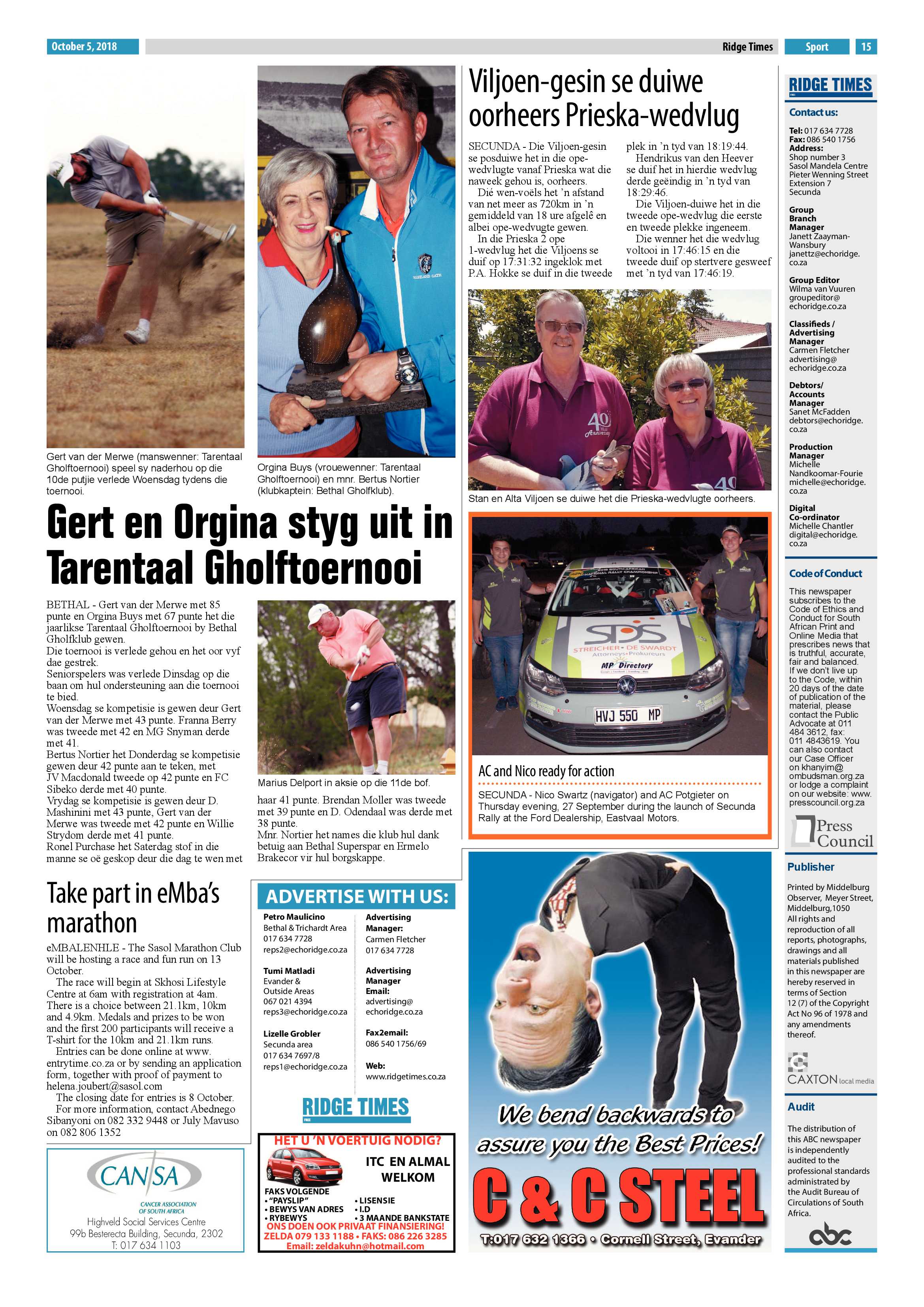 Ridge Times 5 October 2018 page 15