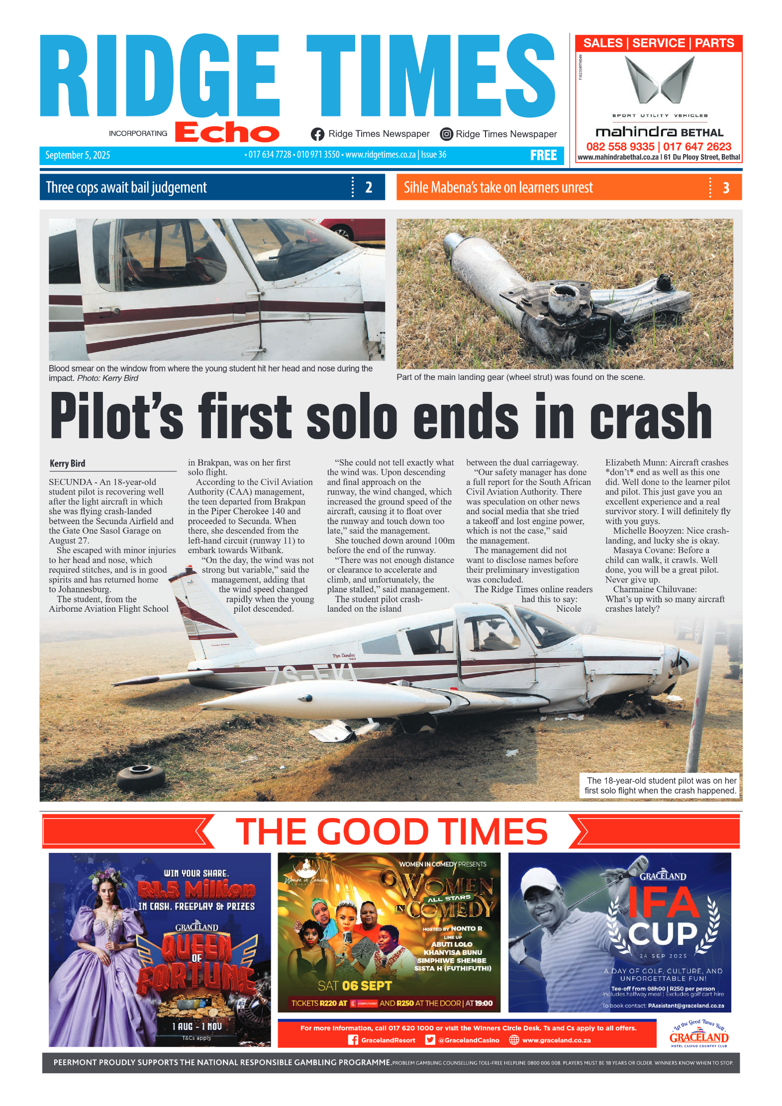 Ridge Times 5 September 2025 page 1