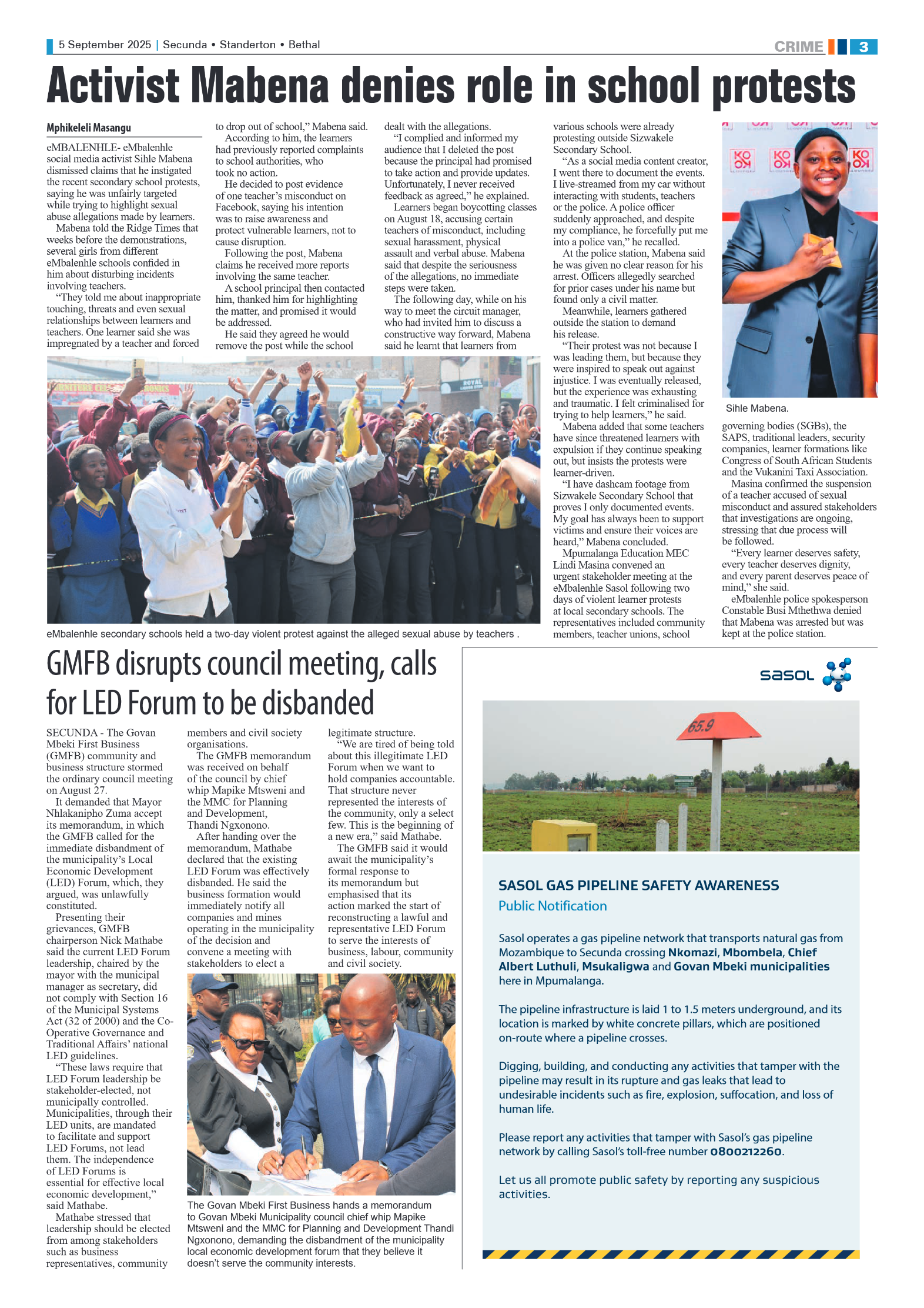 Ridge Times 5 September 2025 page 3