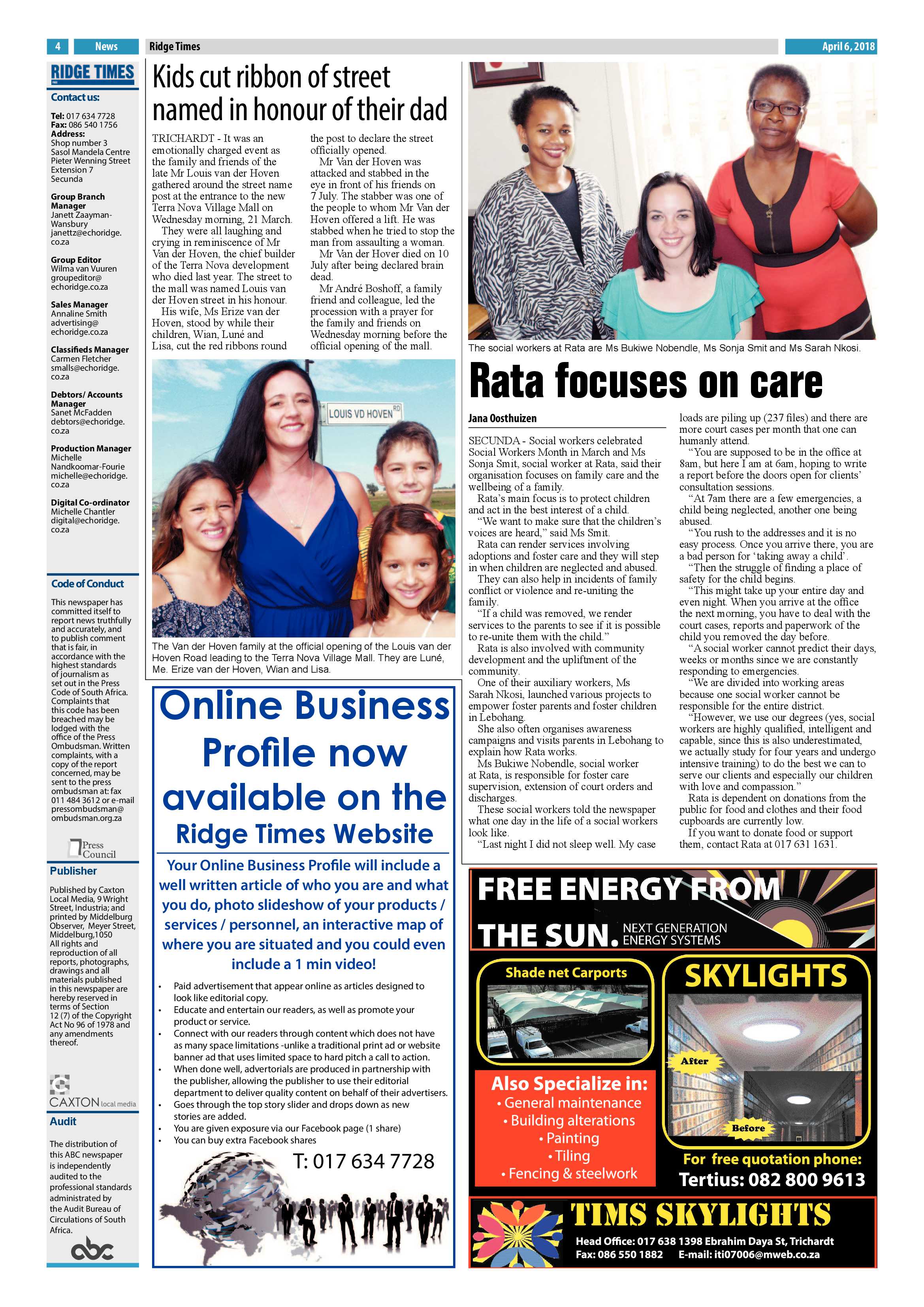 Ridge Times 6 April 2018 page 4