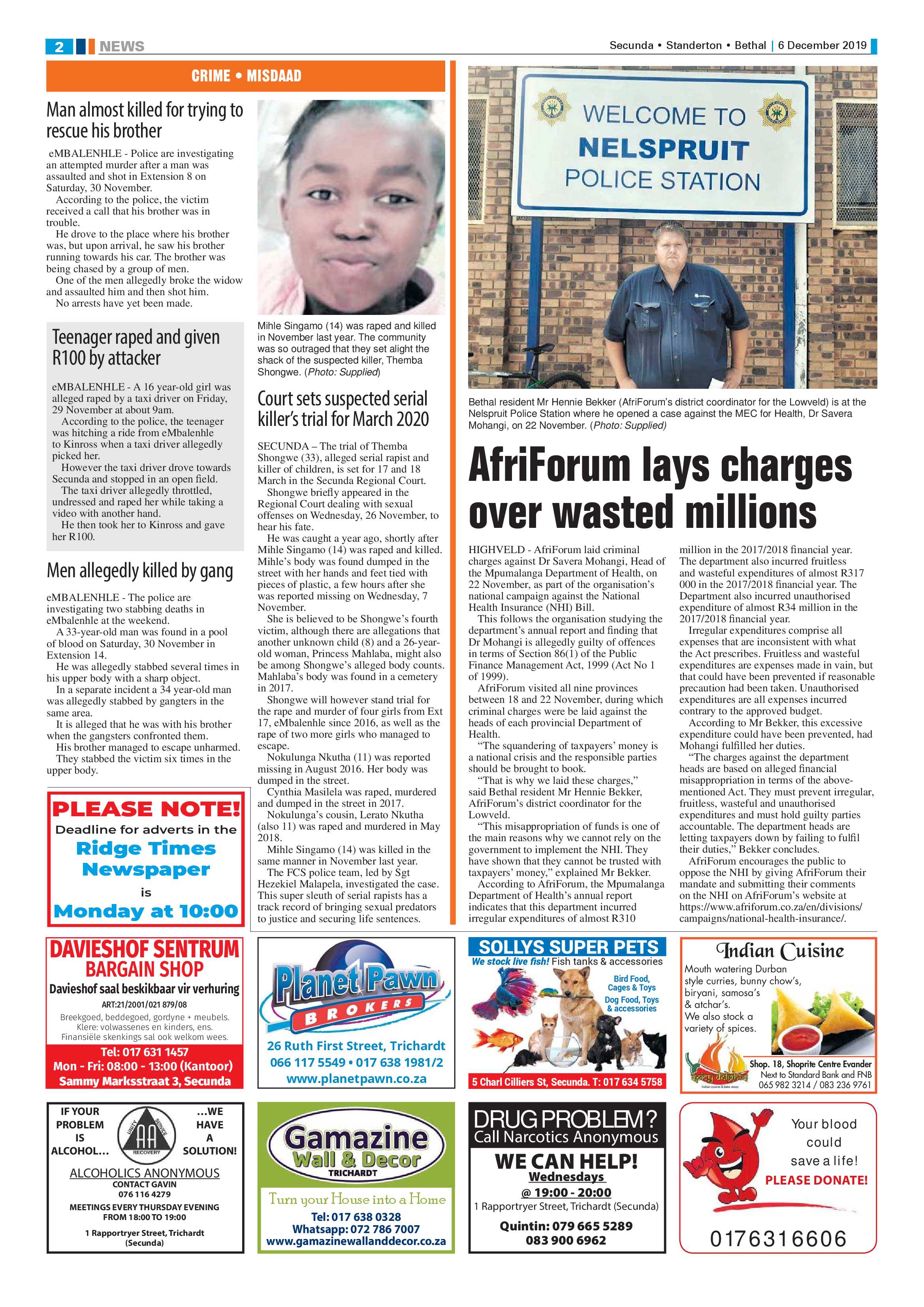 Ridge Times 6 December 2019 page 2