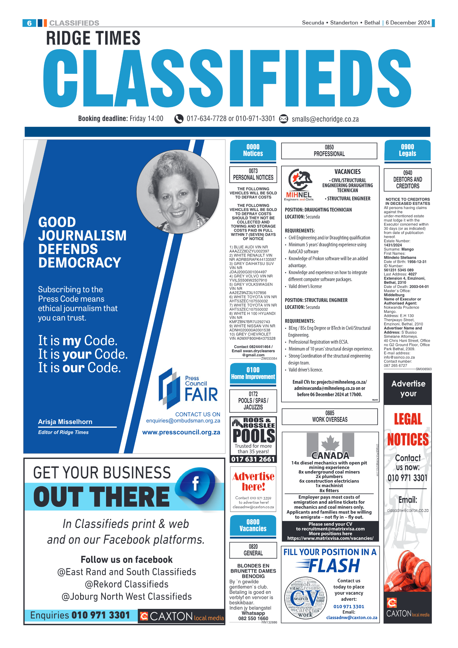 Ridge Times 6 December 2024 page 6