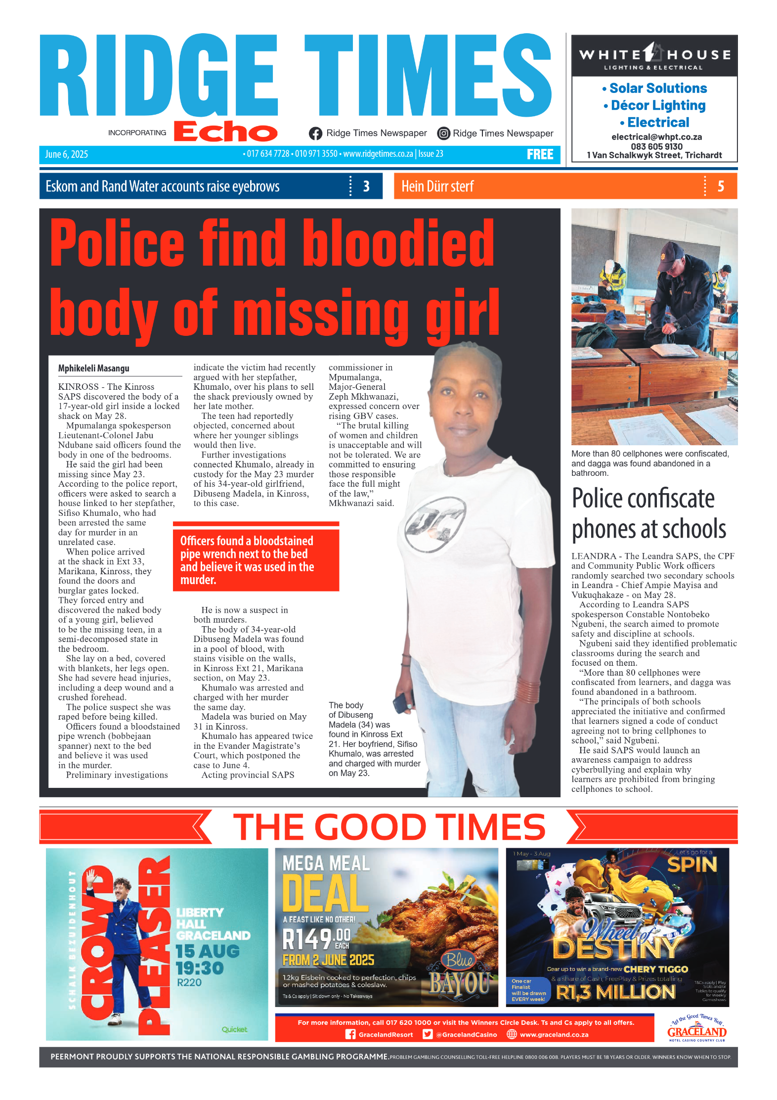 Ridge Times 6 June 2025 page 1