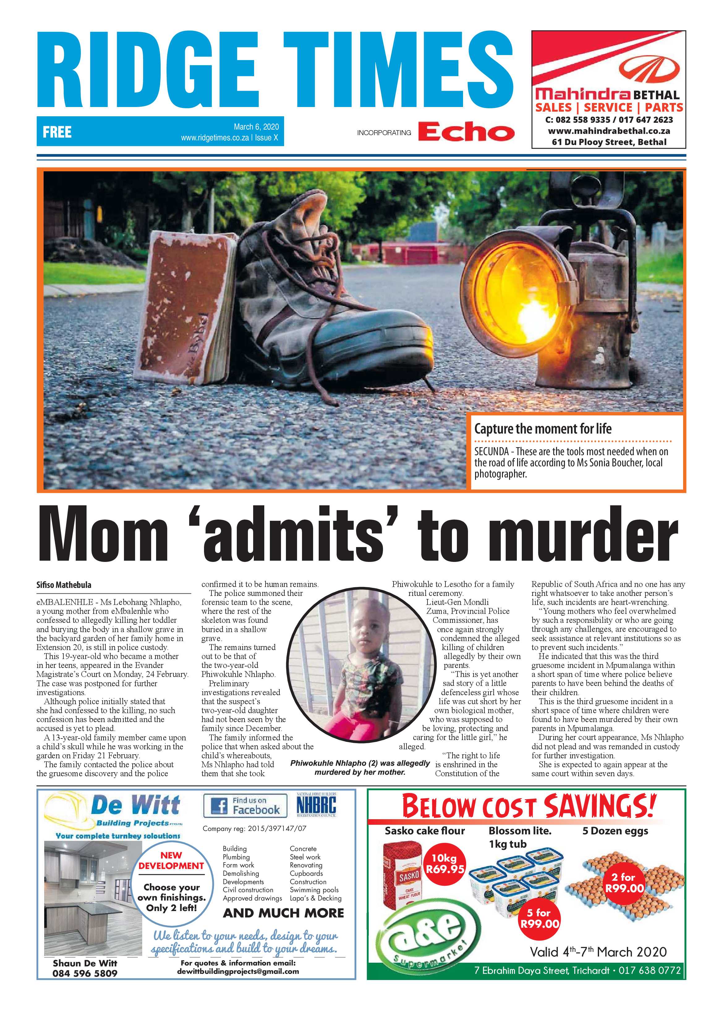 Ridge Times 6 March 2020 page 1