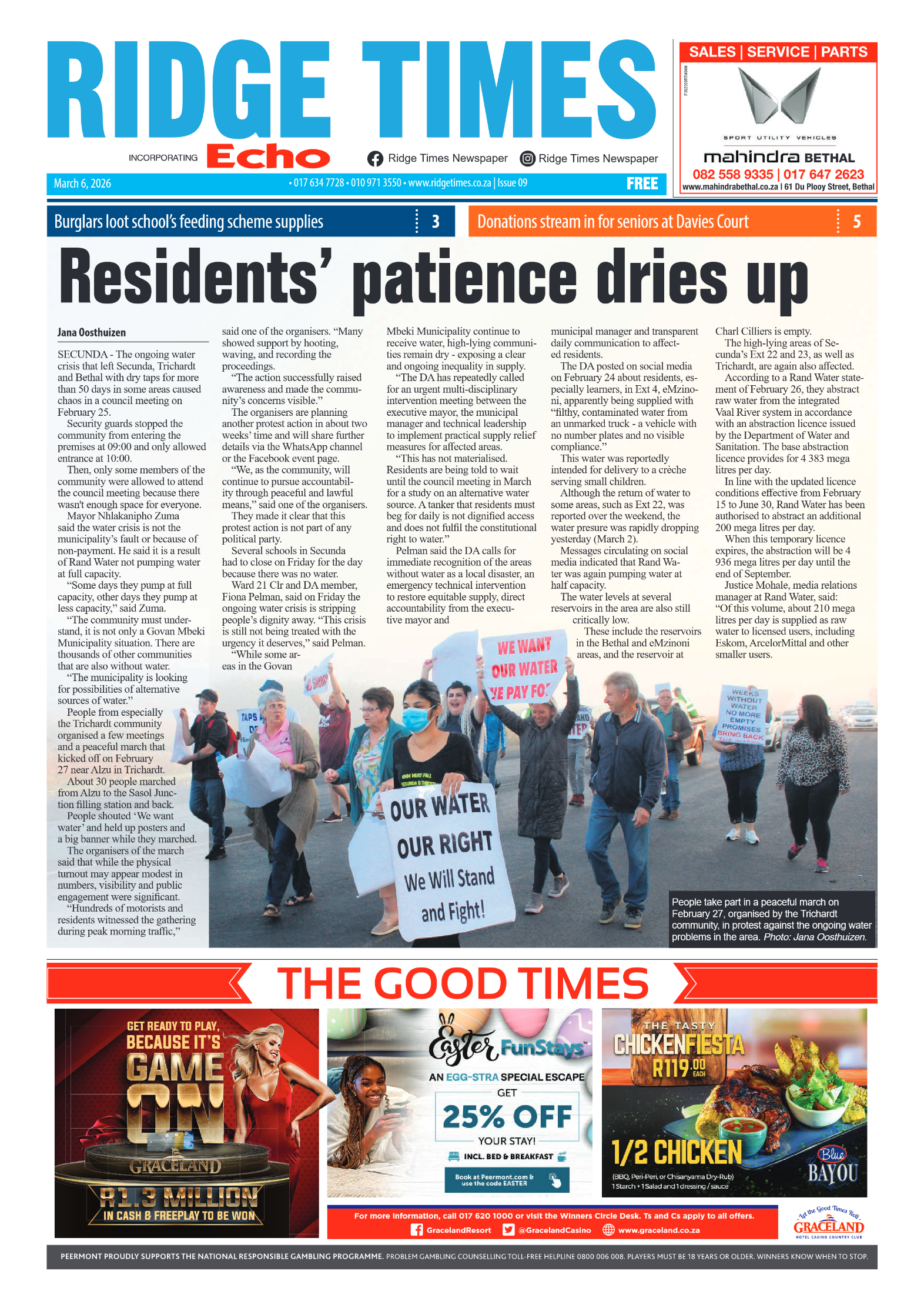 Ridge Times 6 March 2026 page 1