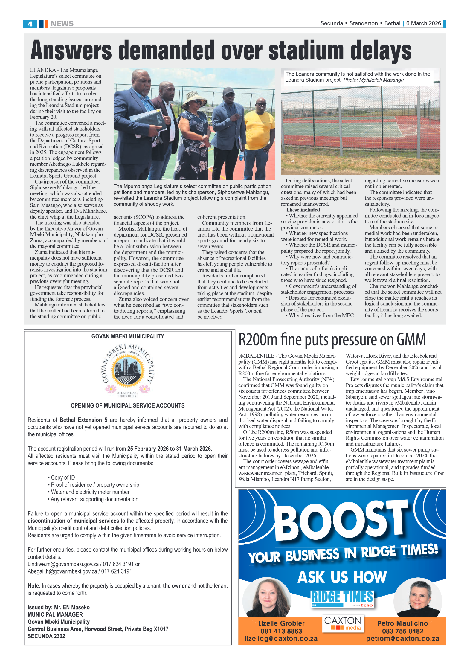 Ridge Times 6 March 2026 page 4