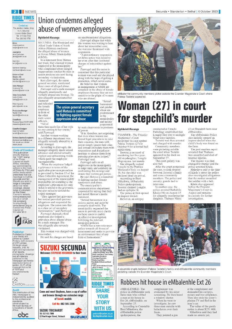 Ridge Times 6 October 2023 page 2