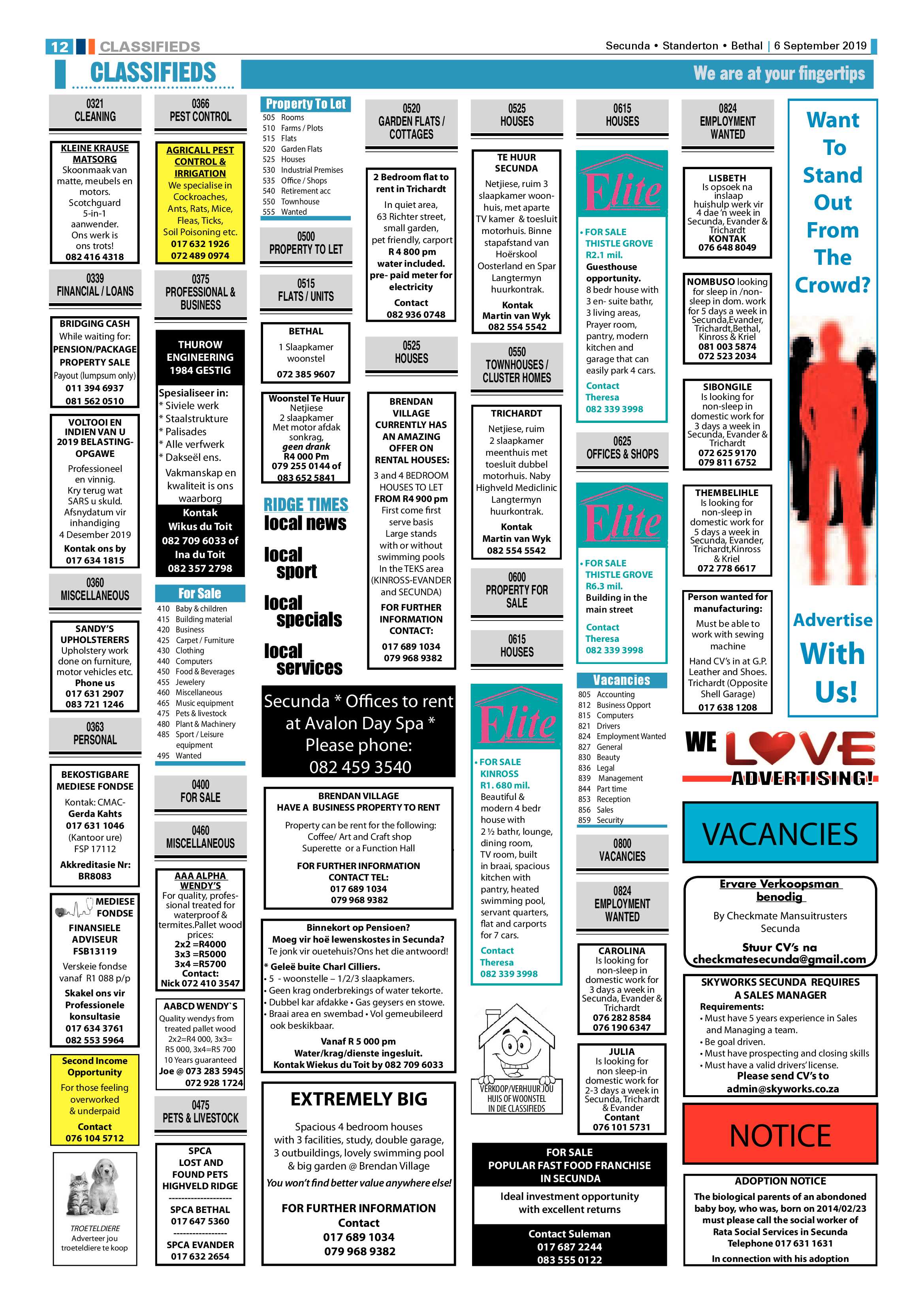 Ridge Times 6 September 2019 page 12