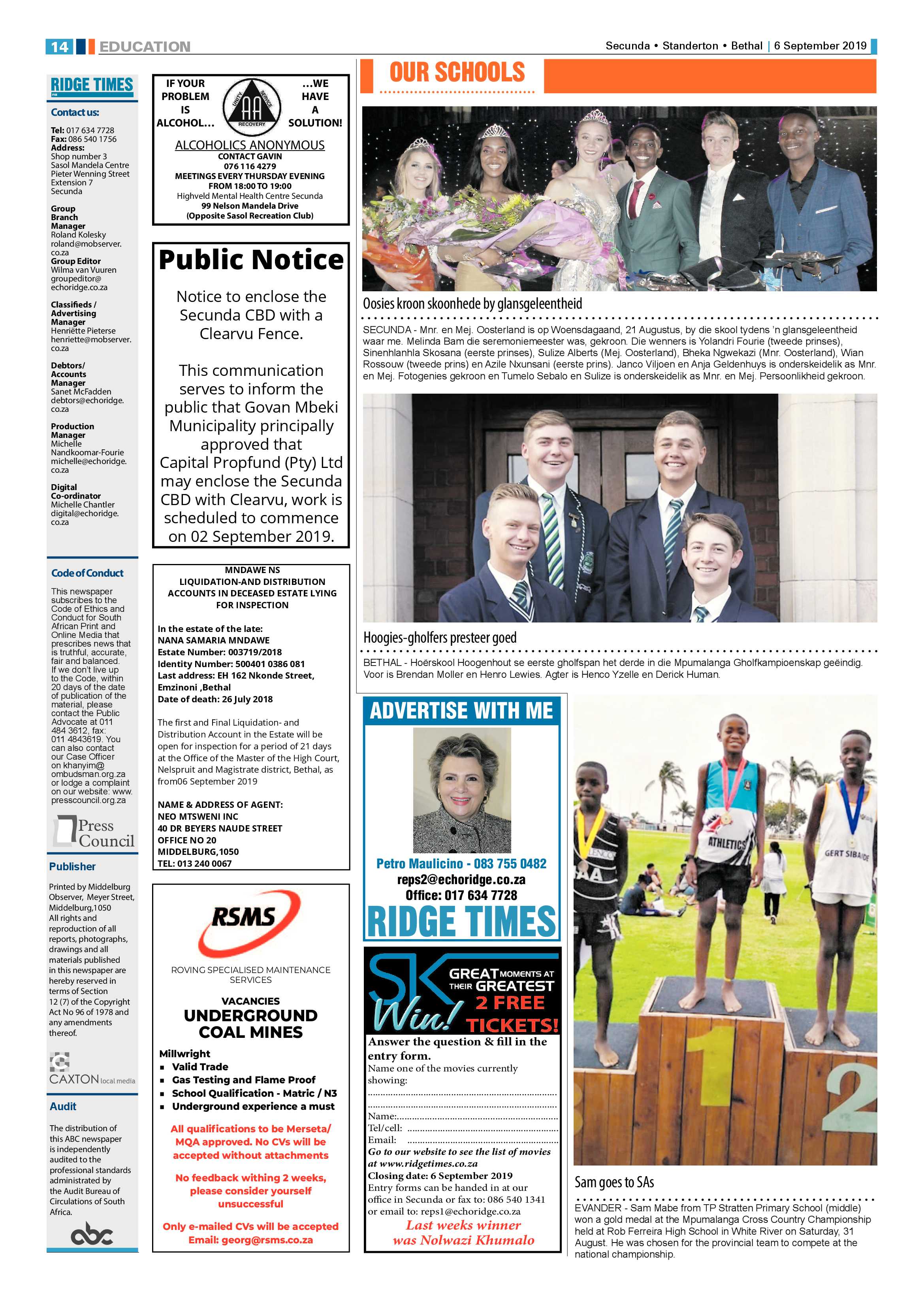 Ridge Times 6 September 2019 page 14