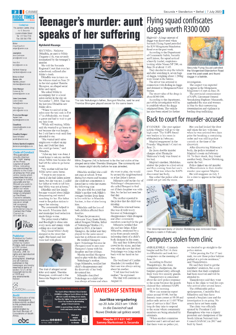 Ridge Times 7 July 2023 page 2