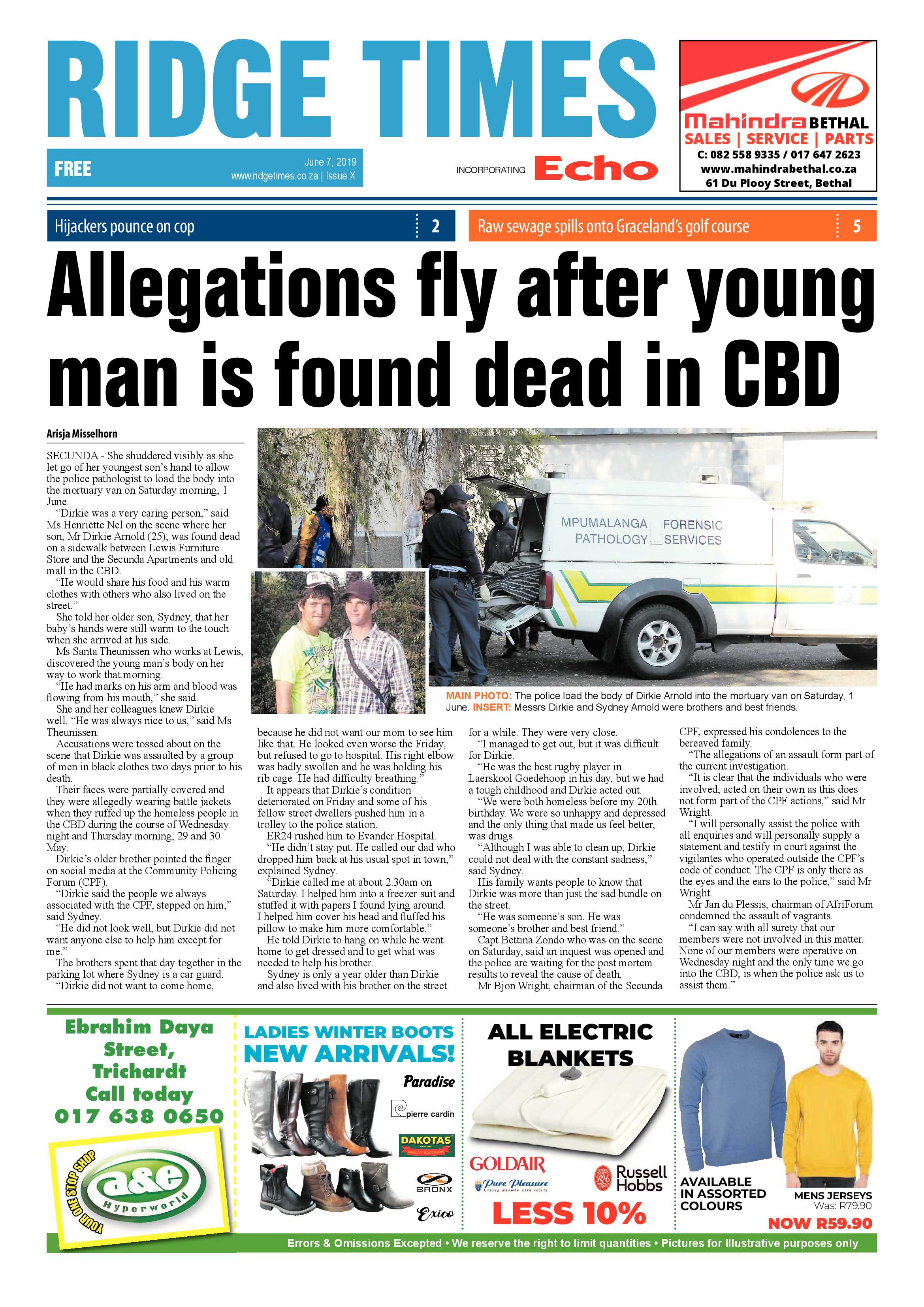 Ridge Times 7 June 2019 page 1