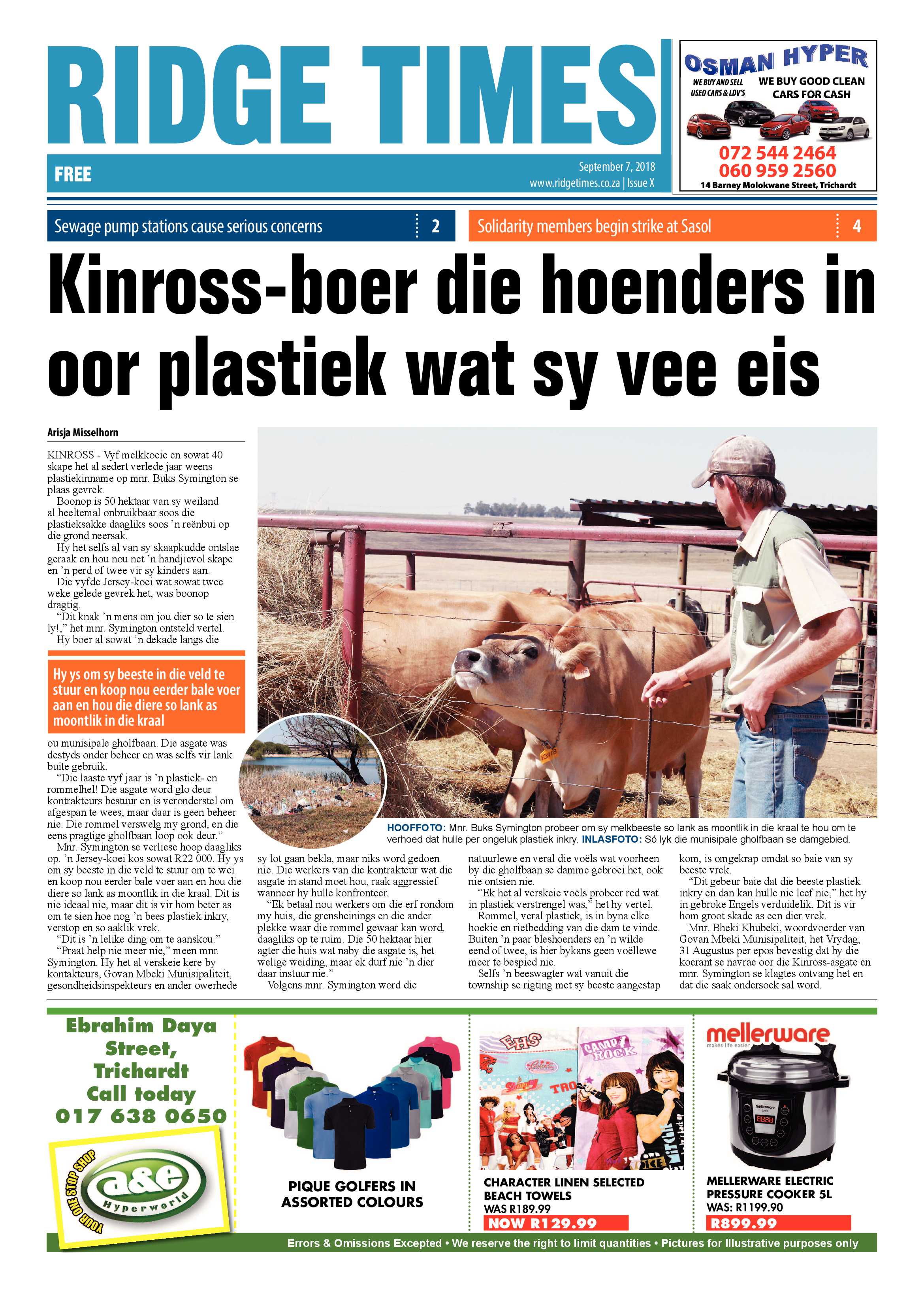 Ridge Times 7 September 2018 page 1