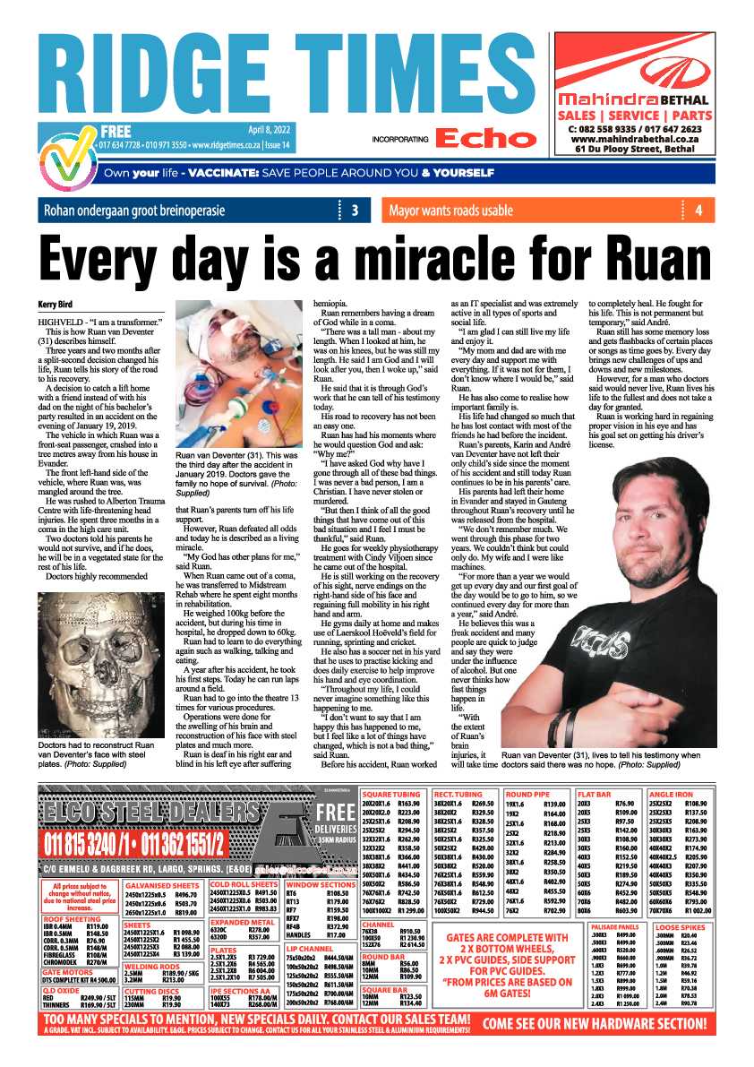 Ridge Times 8 April 2022 page 1