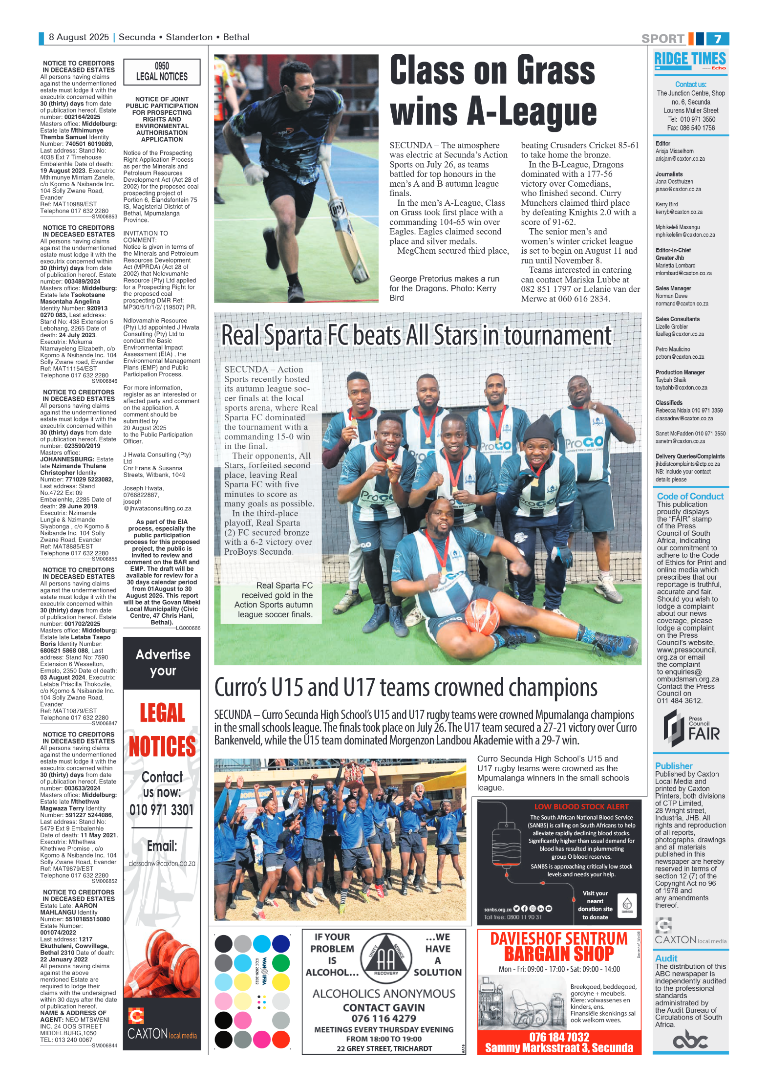 Ridge Times 8 August 2025 page 7