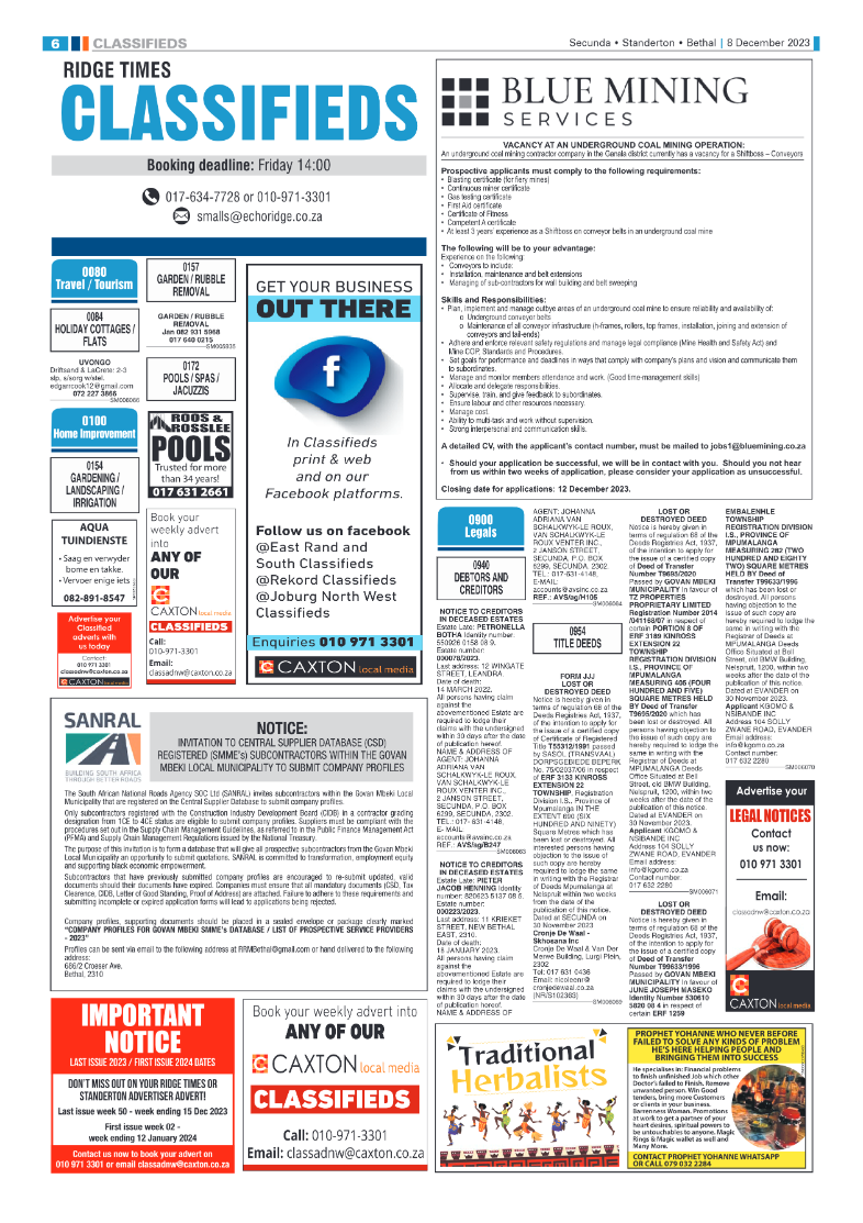 Ridge Times 8 December 2023 page 6