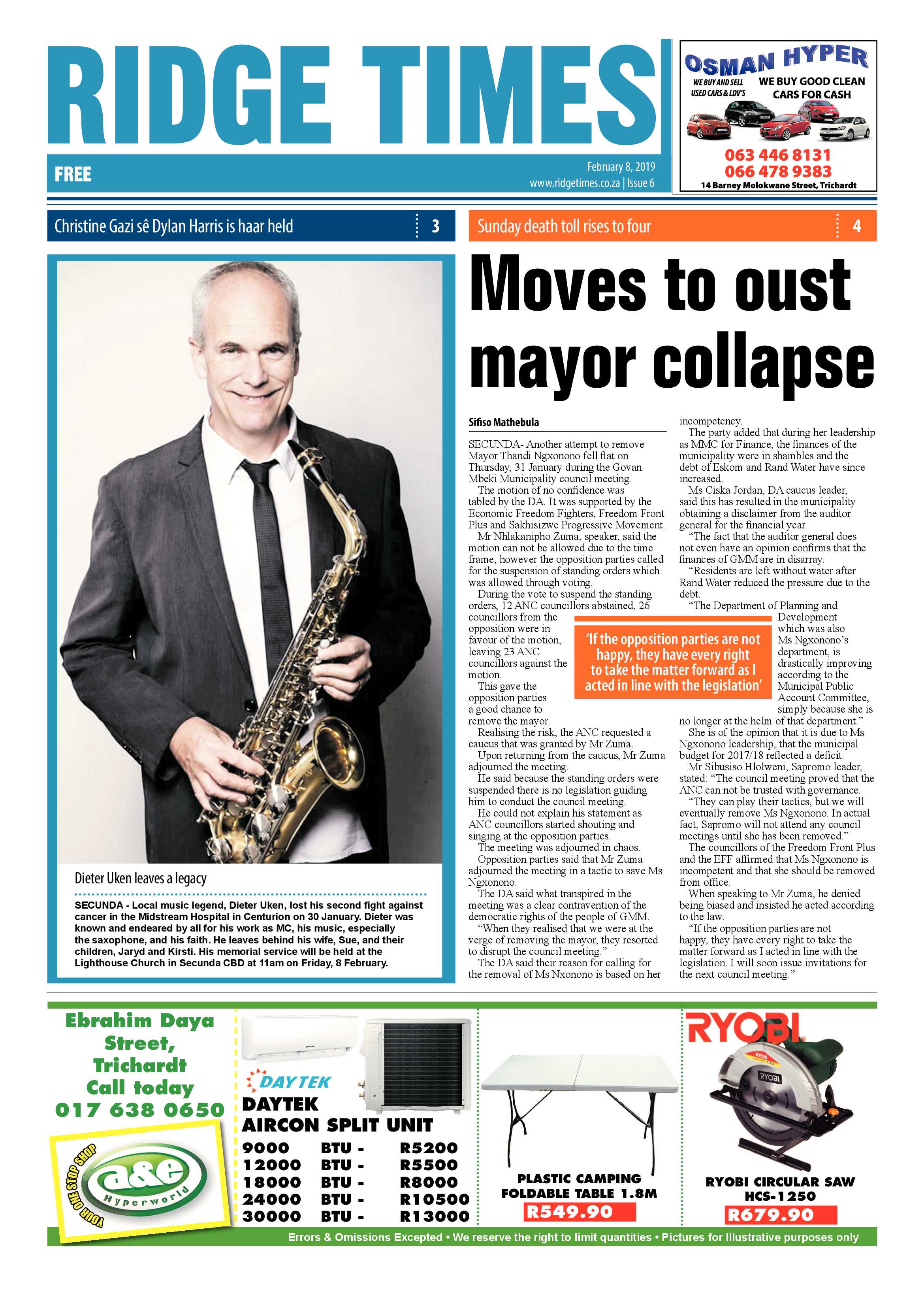 Ridge Times 8 February 2019 page 1
