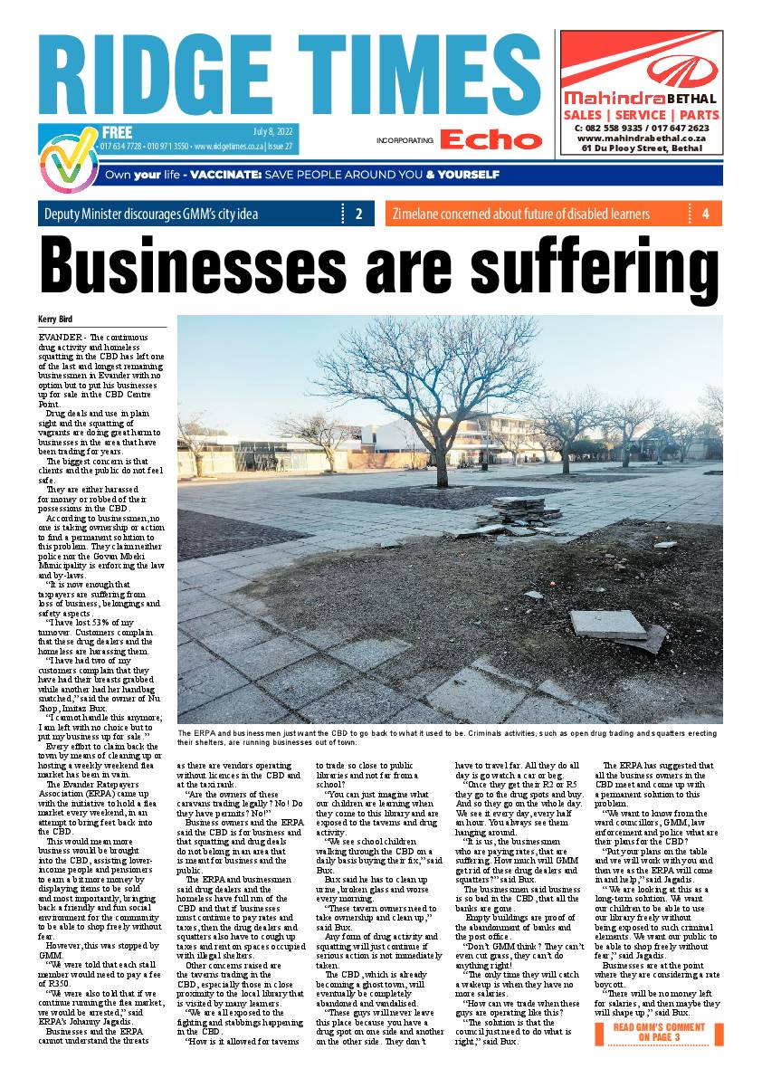 Ridge Times 8 July 2022 page 1