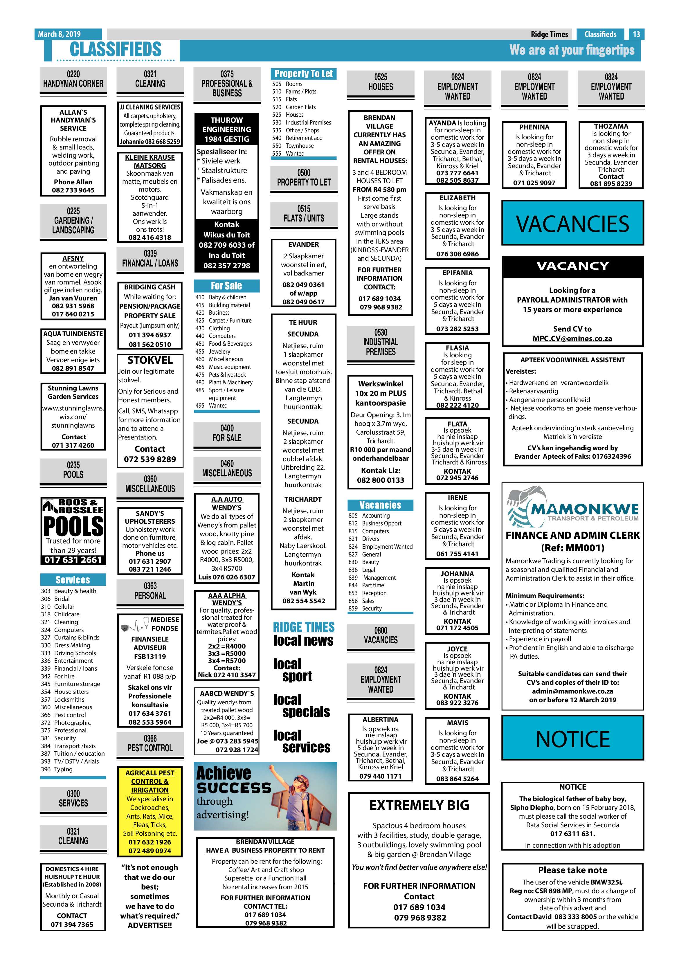 Ridge Times 8 March 2019 page 13