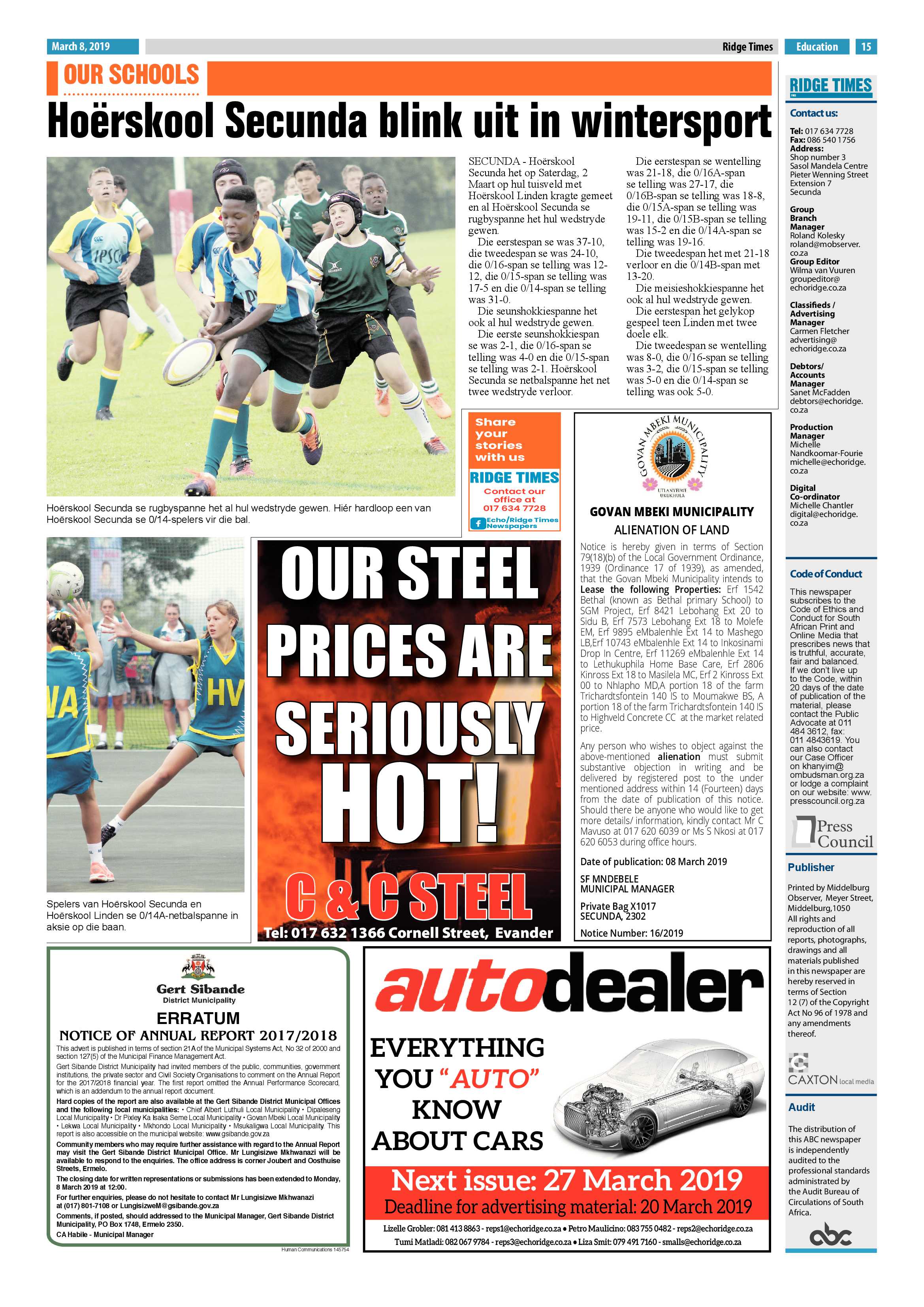 Ridge Times 8 March 2019 page 15