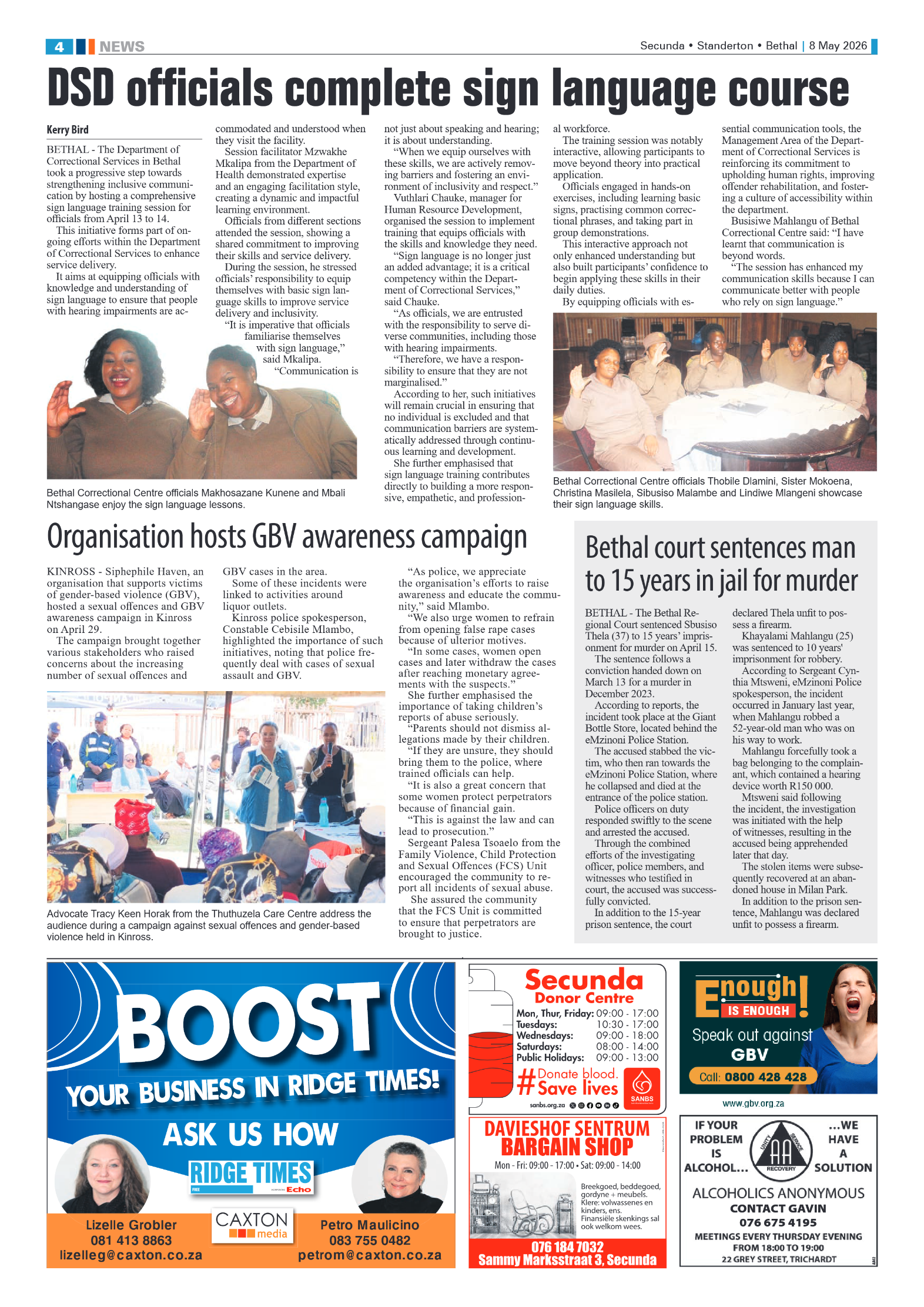 Ridge Times 8 May 2026 page 4