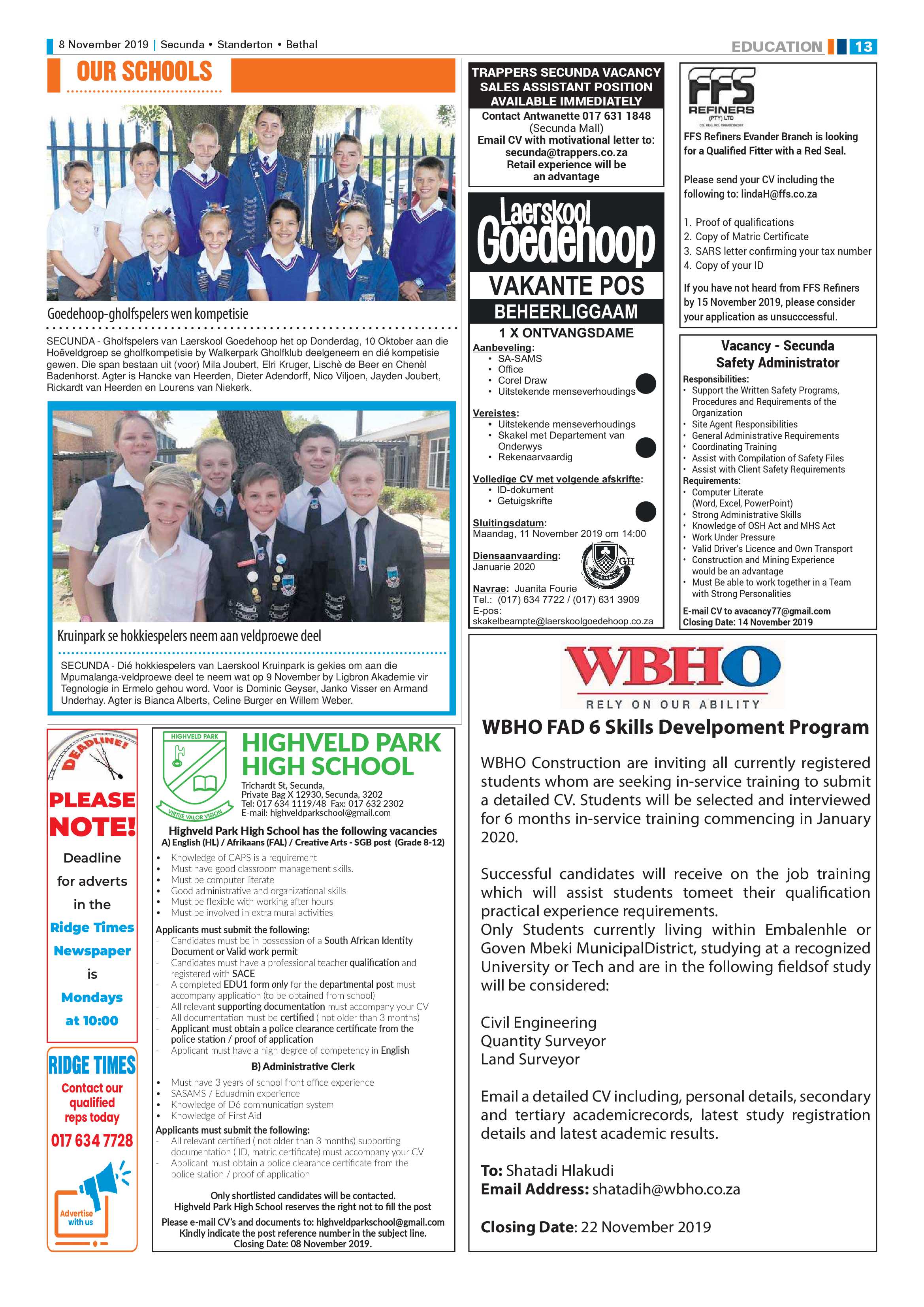 Ridge Times 8 November 2019 page 13