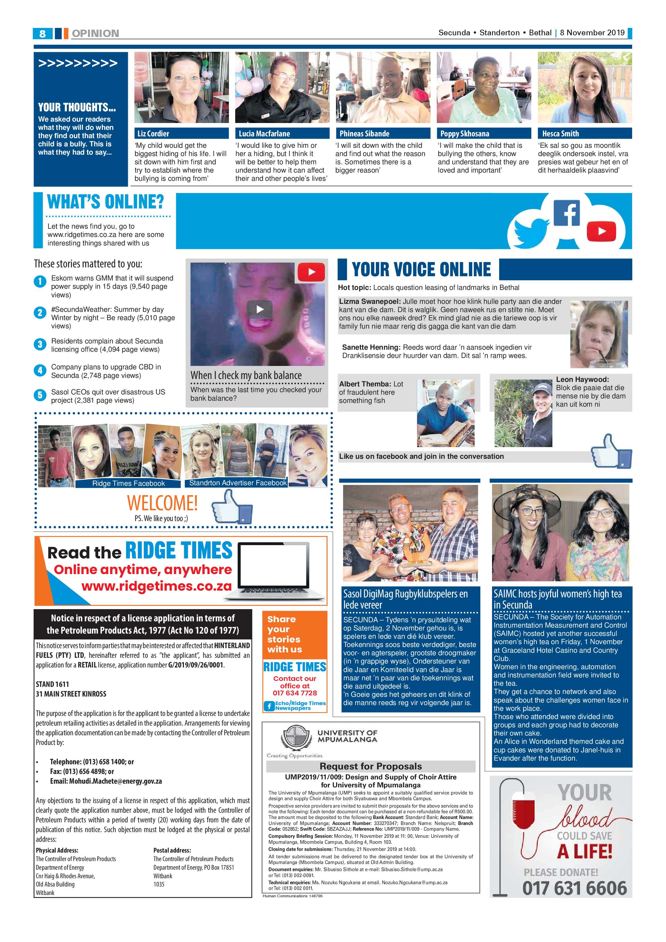 Ridge Times 8 November 2019 page 8