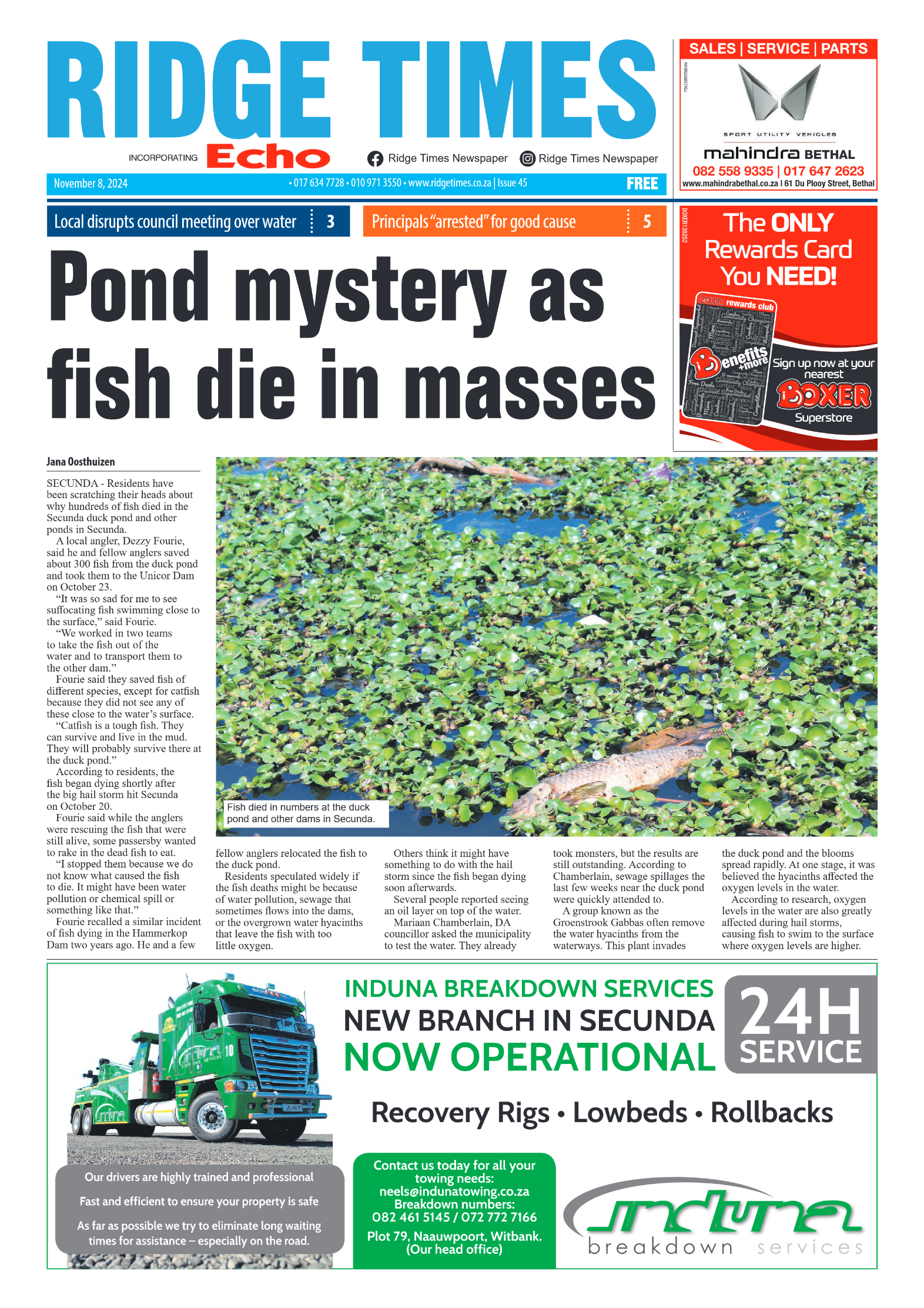 Ridge Times 8 November 2024 page 1