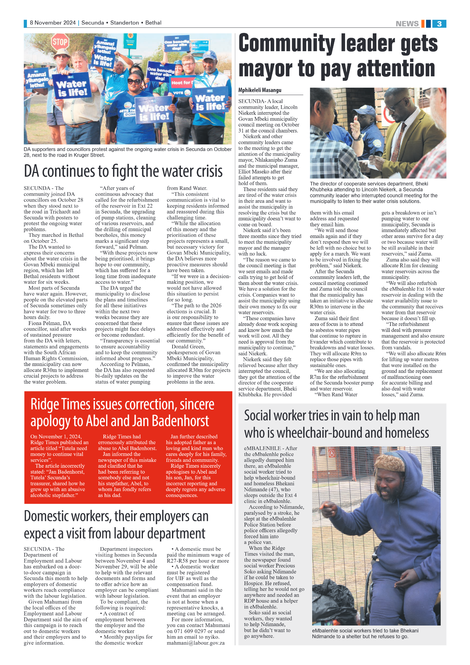 Ridge Times 8 November 2024 page 3