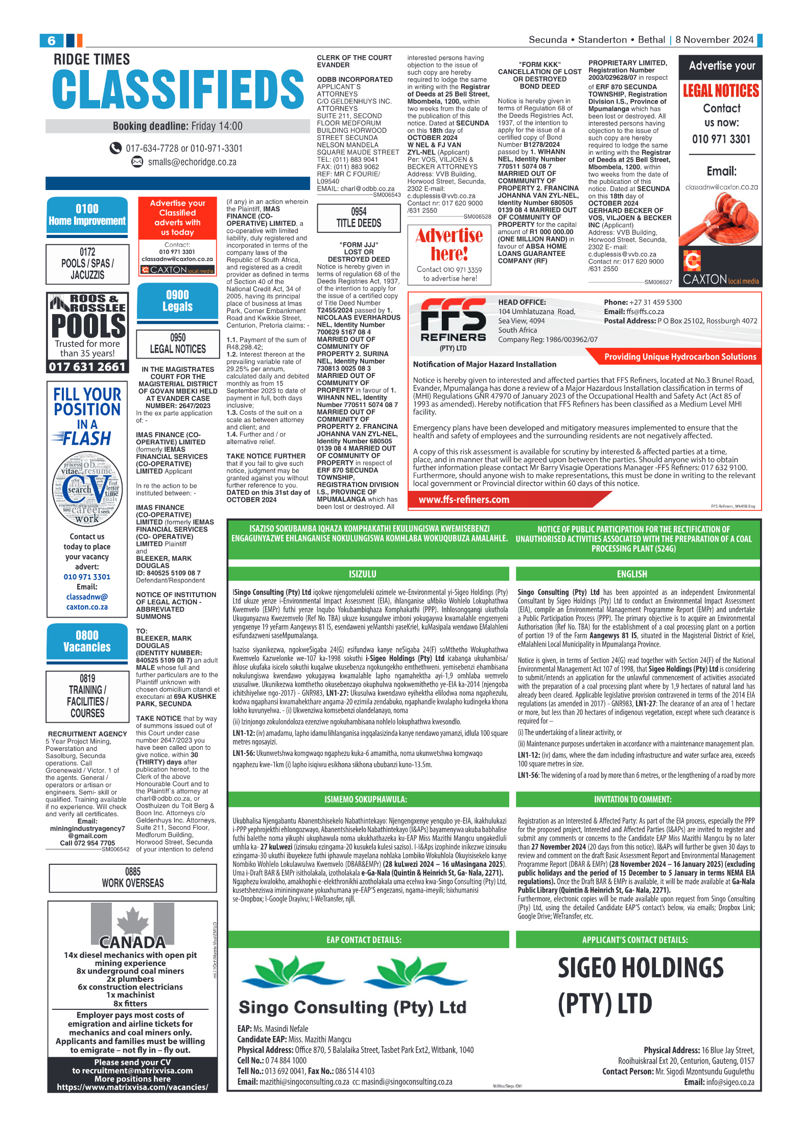 Ridge Times 8 November 2024 page 6