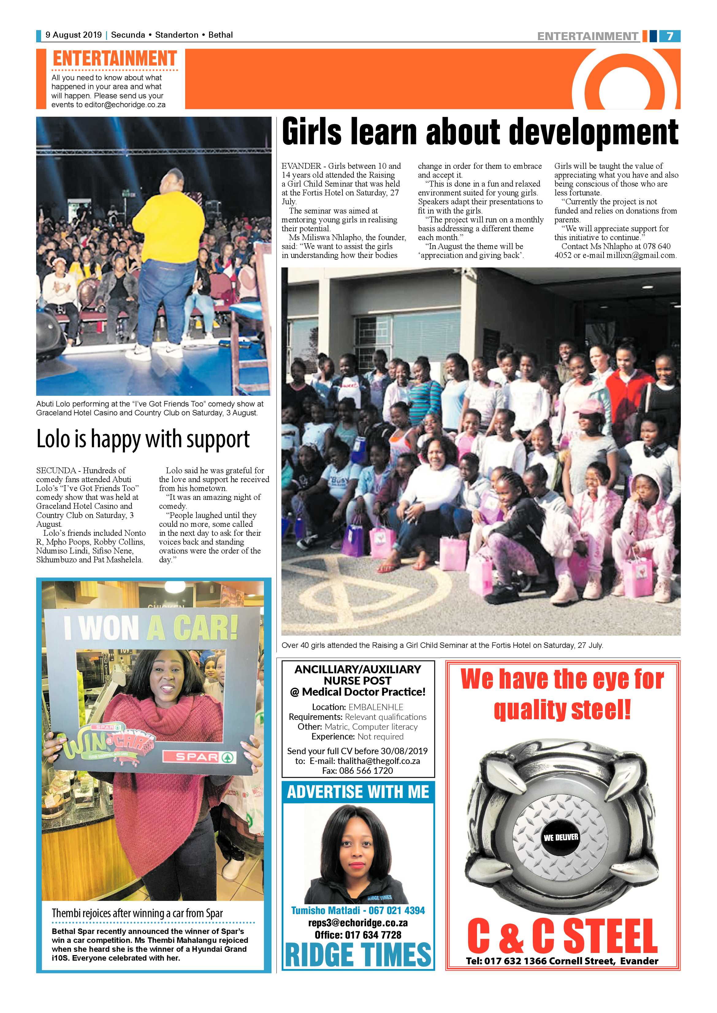 Ridge Times 9 August 2019 page 7