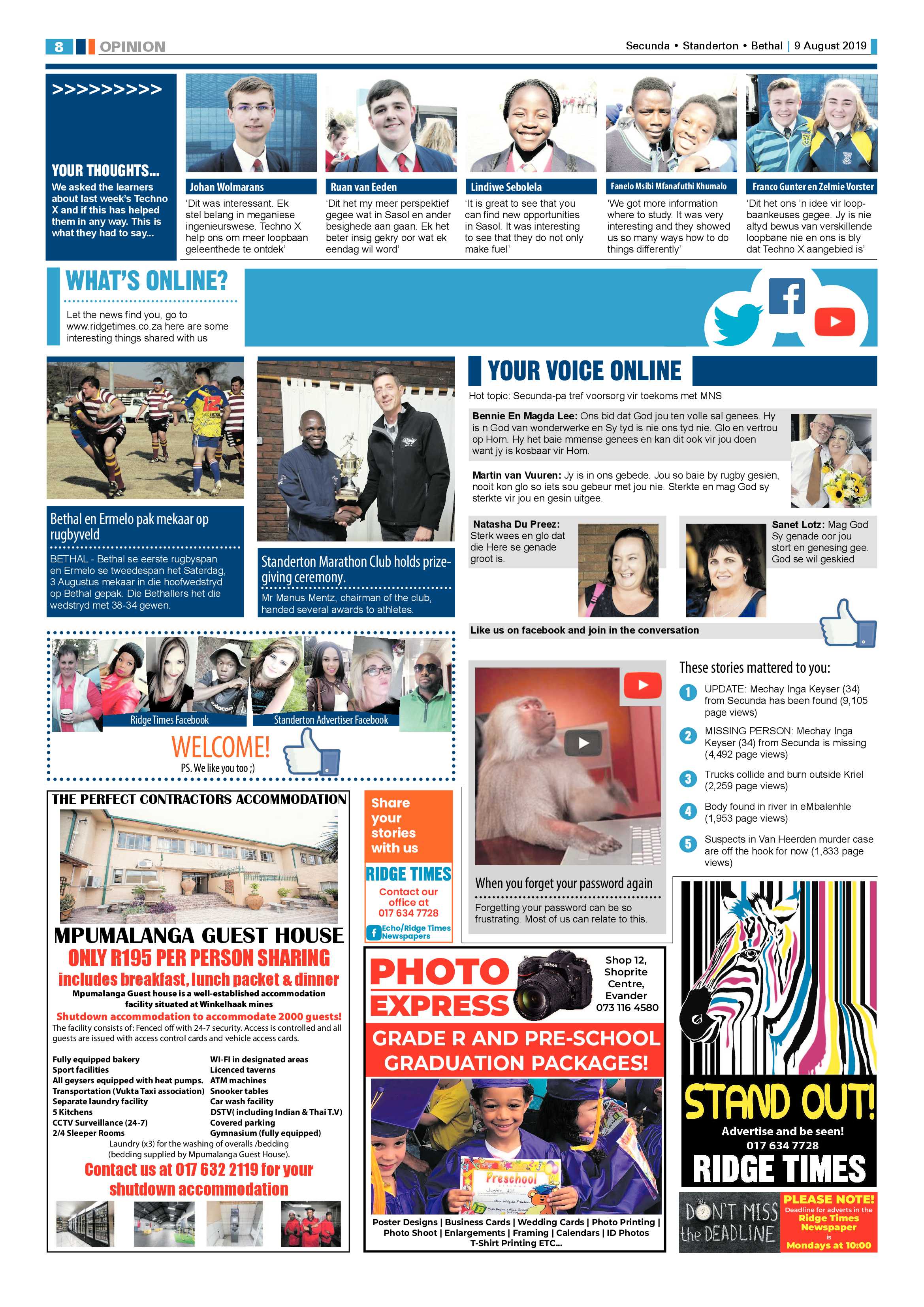 Ridge Times 9 August 2019 page 8