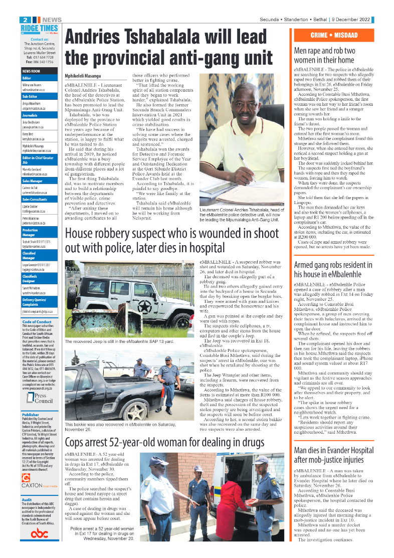 Ridge Times 9 Dec 2022 page 2