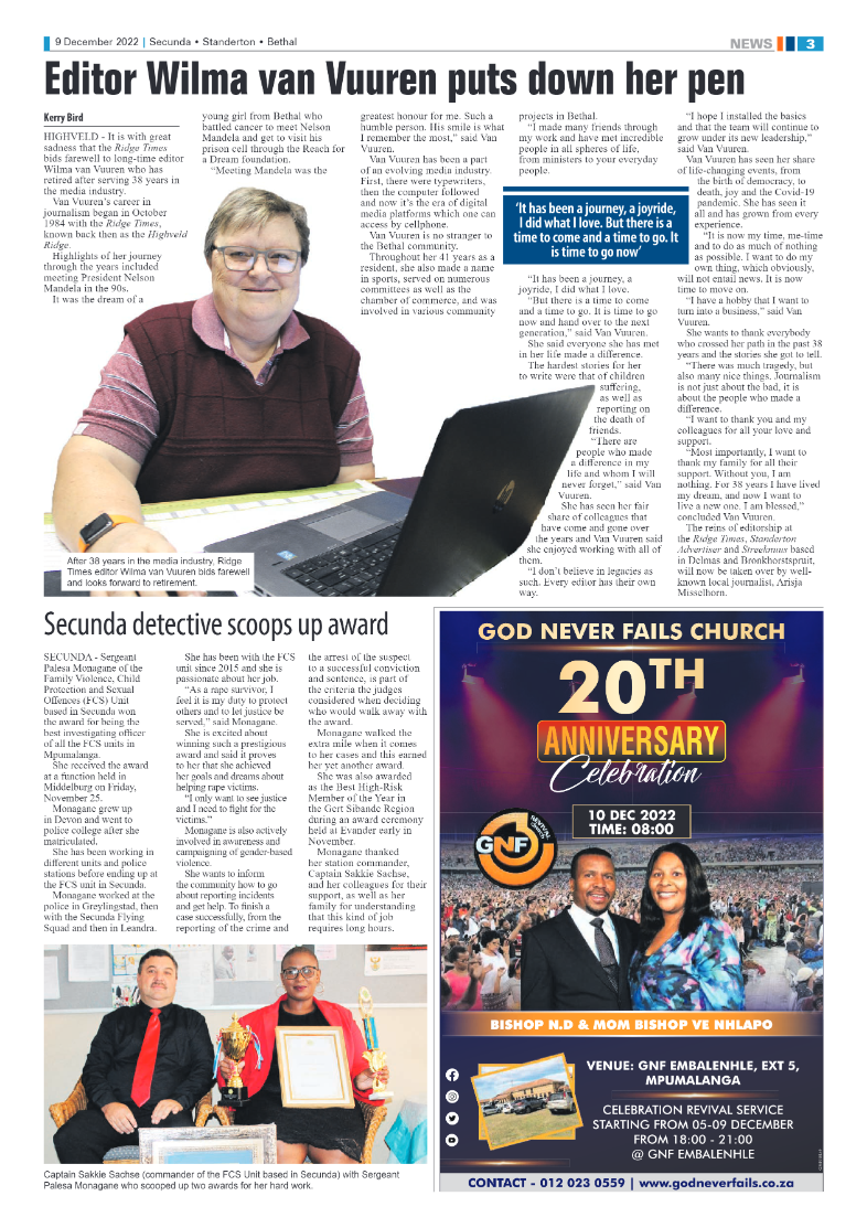 Ridge Times 9 Dec 2022 page 3