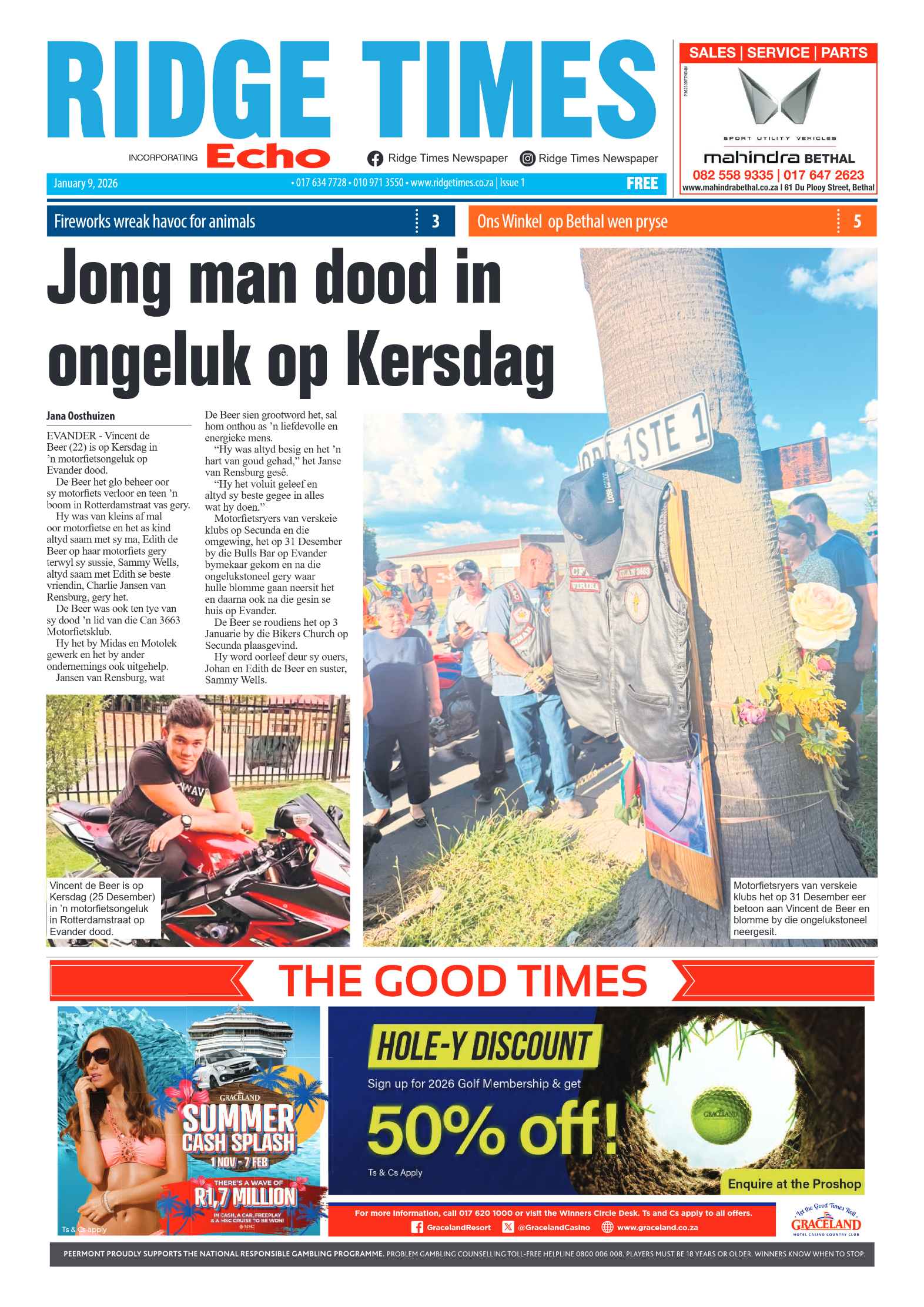 Ridge Times 9 January 2026 page 1