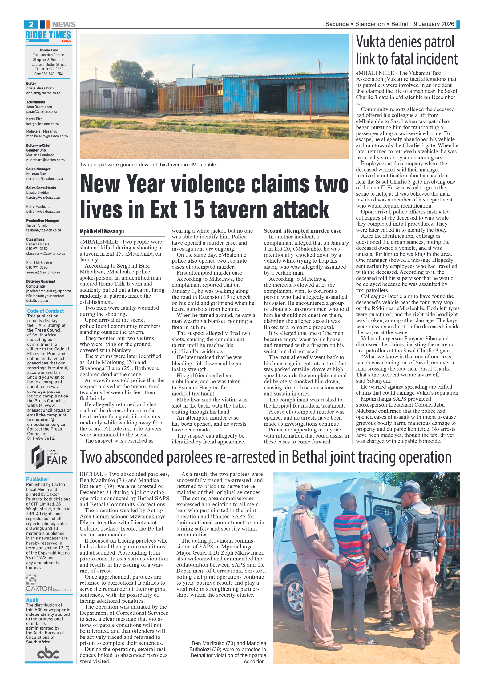 Ridge Times 9 January 2026 page 2