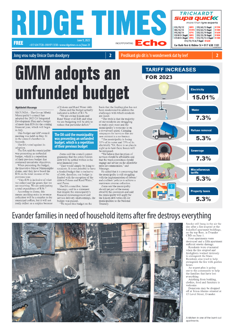 Ridge Times 9 June 2023 page 1