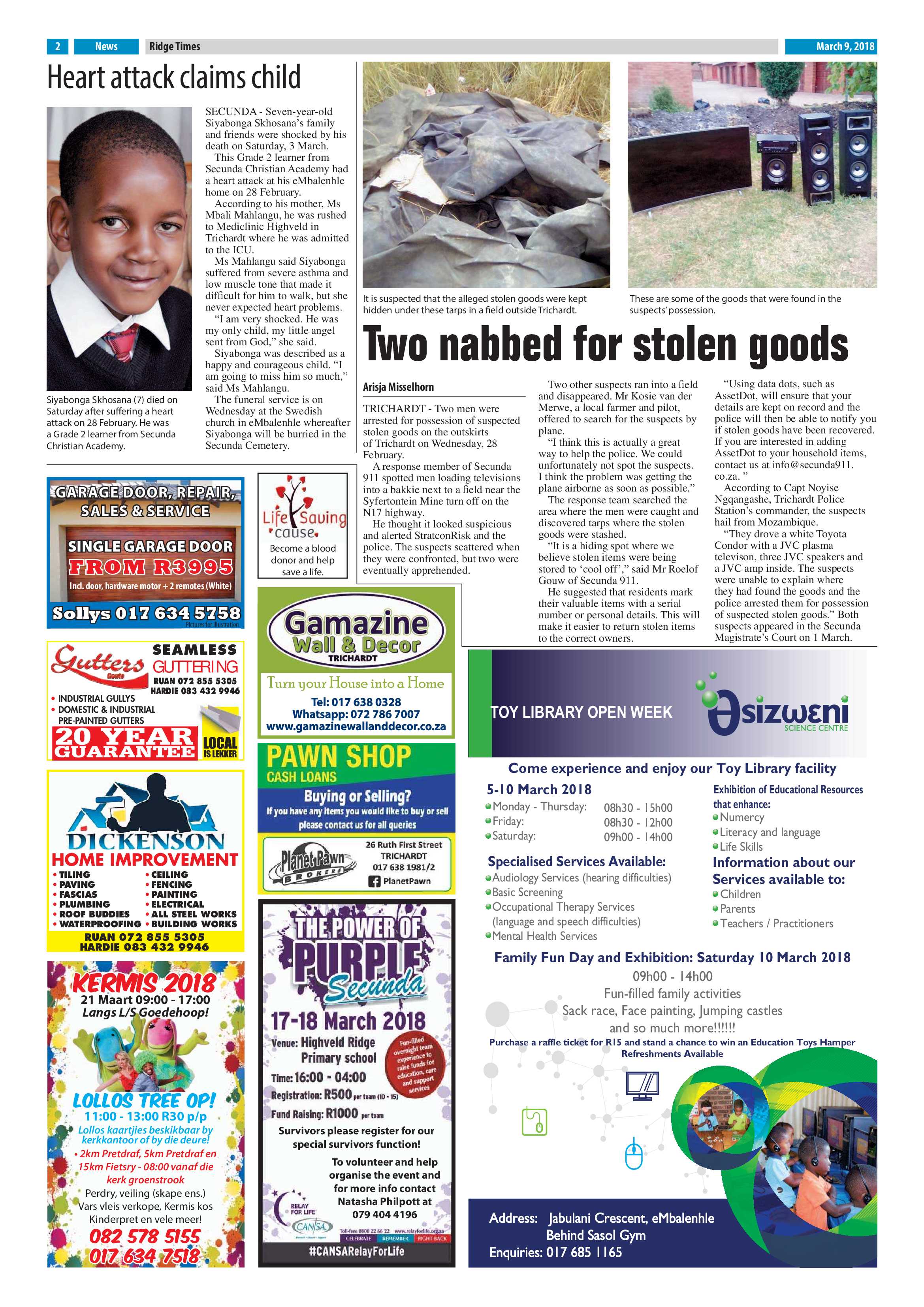 Ridge Times 9 March 2018 page 2