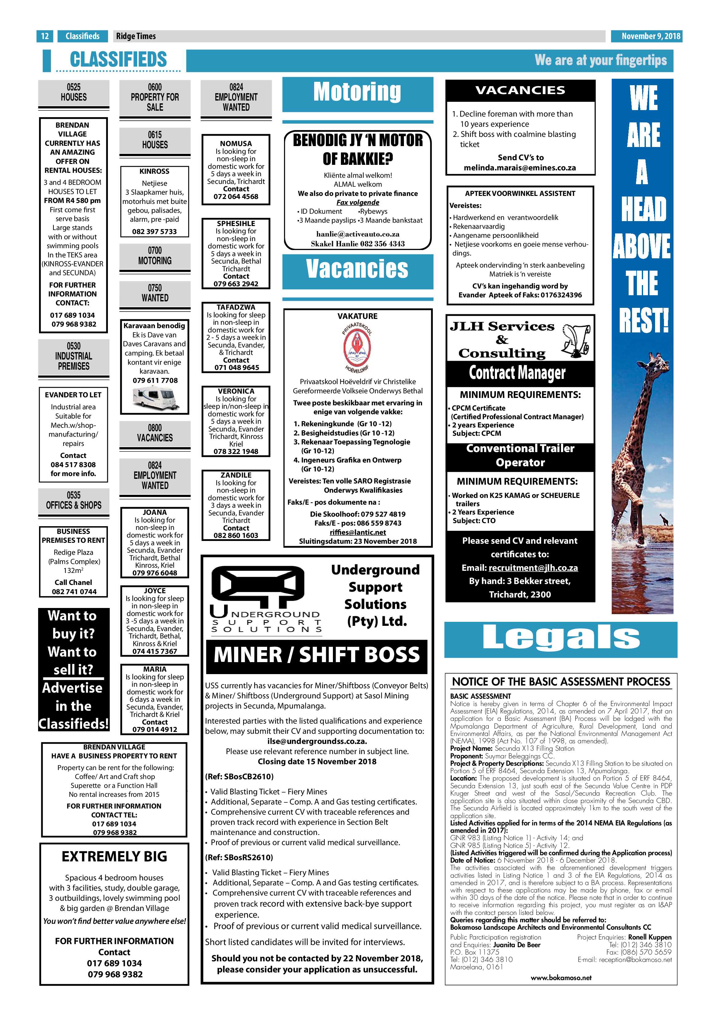 Ridge Times 9 November 2018 page 12