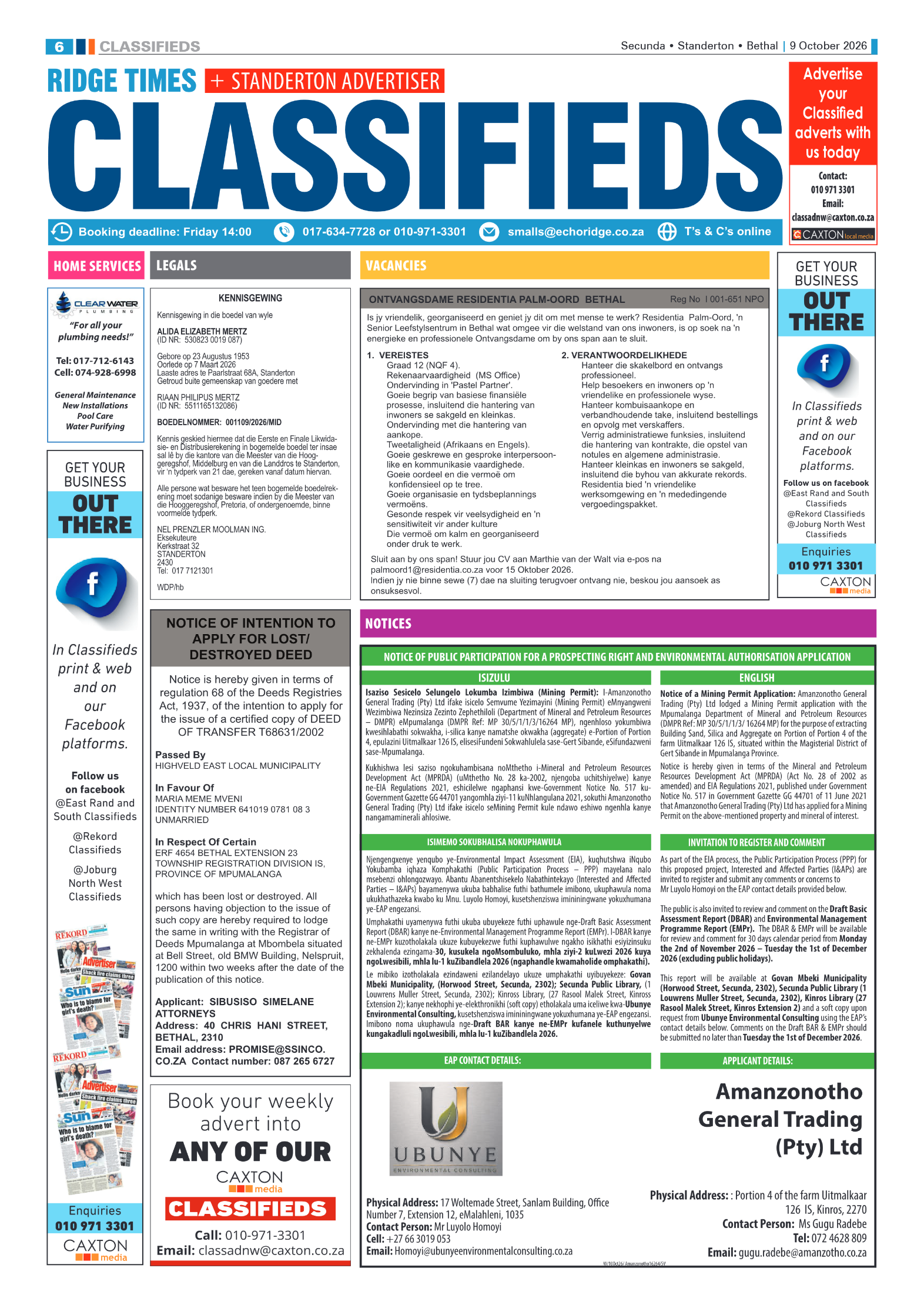 Ridge Times 9 October 2026 page 6