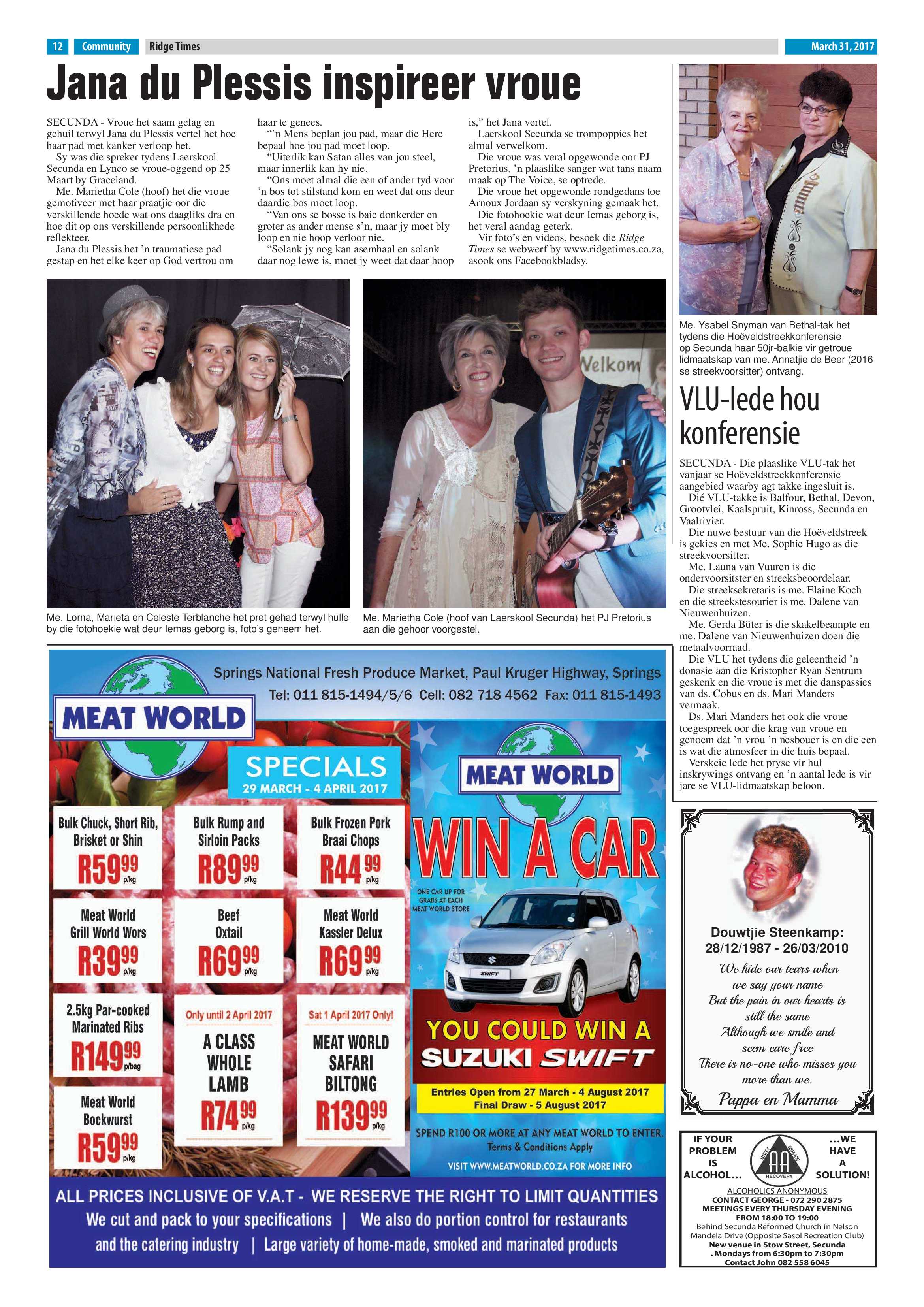 Ridge Times 31 March 2017 page 12