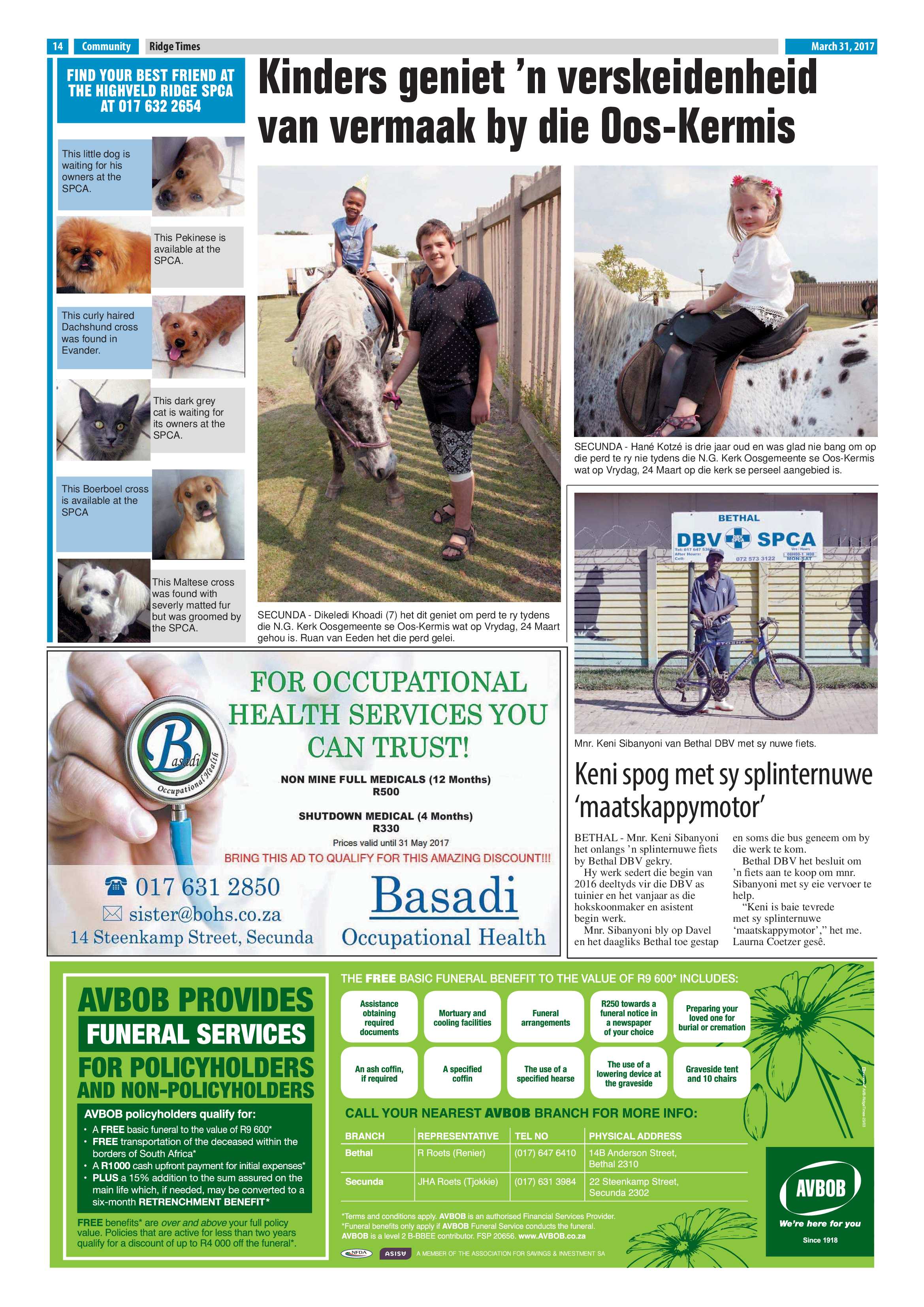 Ridge Times 31 March 2017 page 14