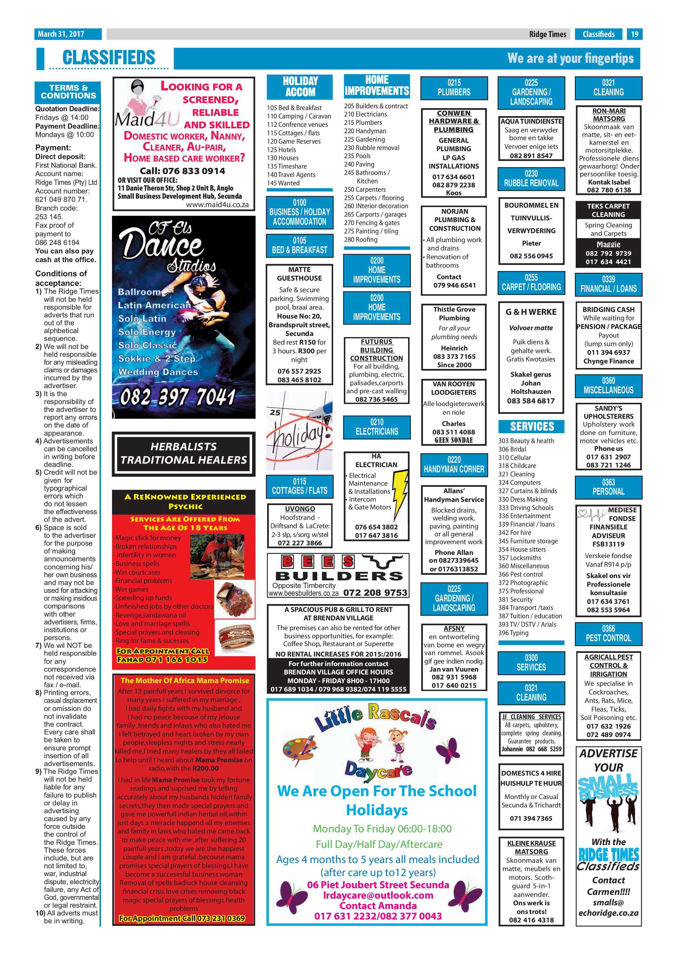 Ridge Times 31 March 2017 page 19