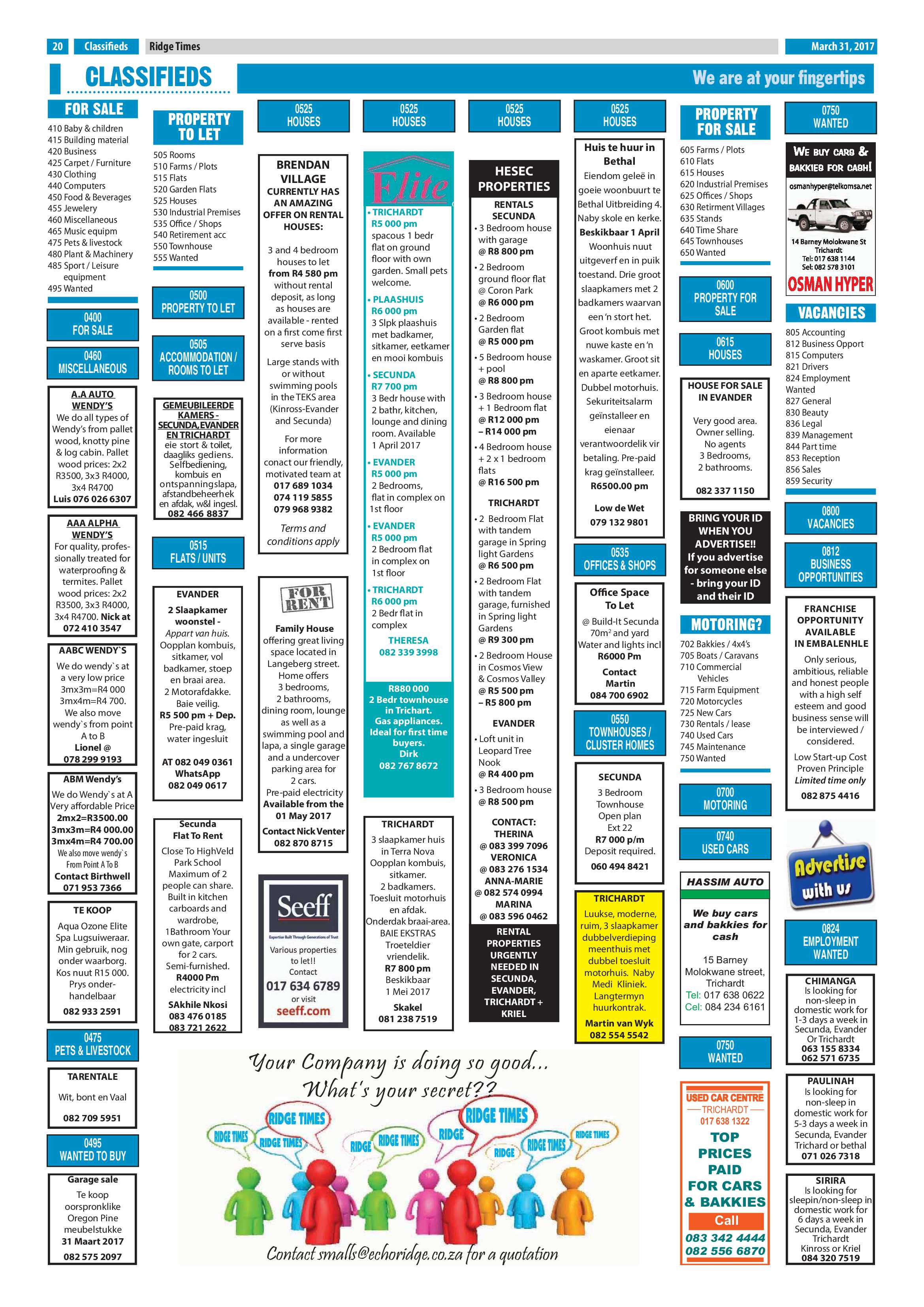 Ridge Times 31 March 2017 page 20