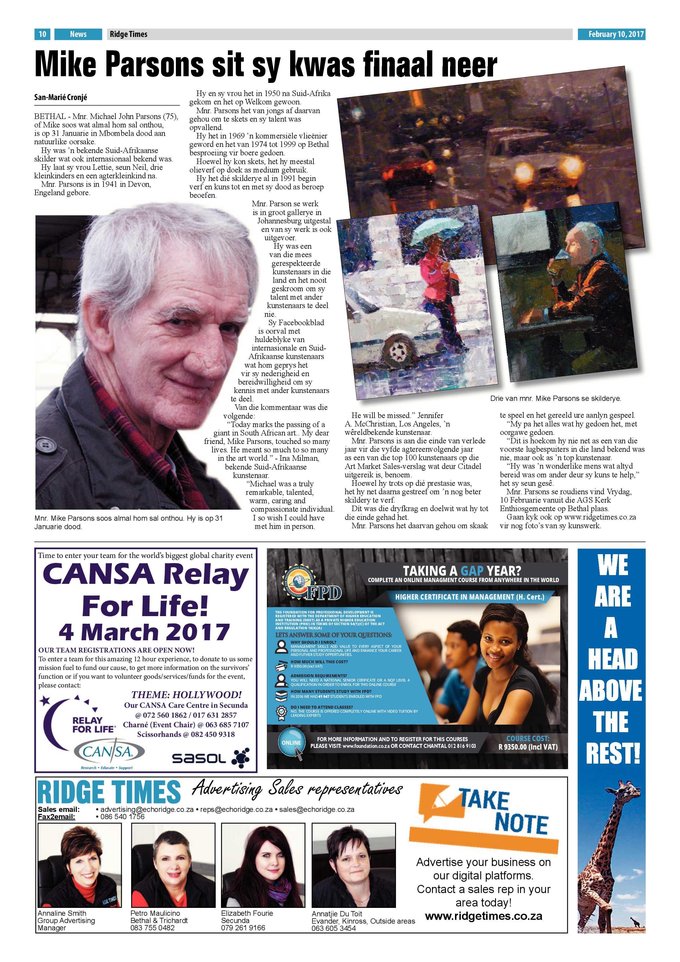 Ridge Times, 10 February 2017 page 10