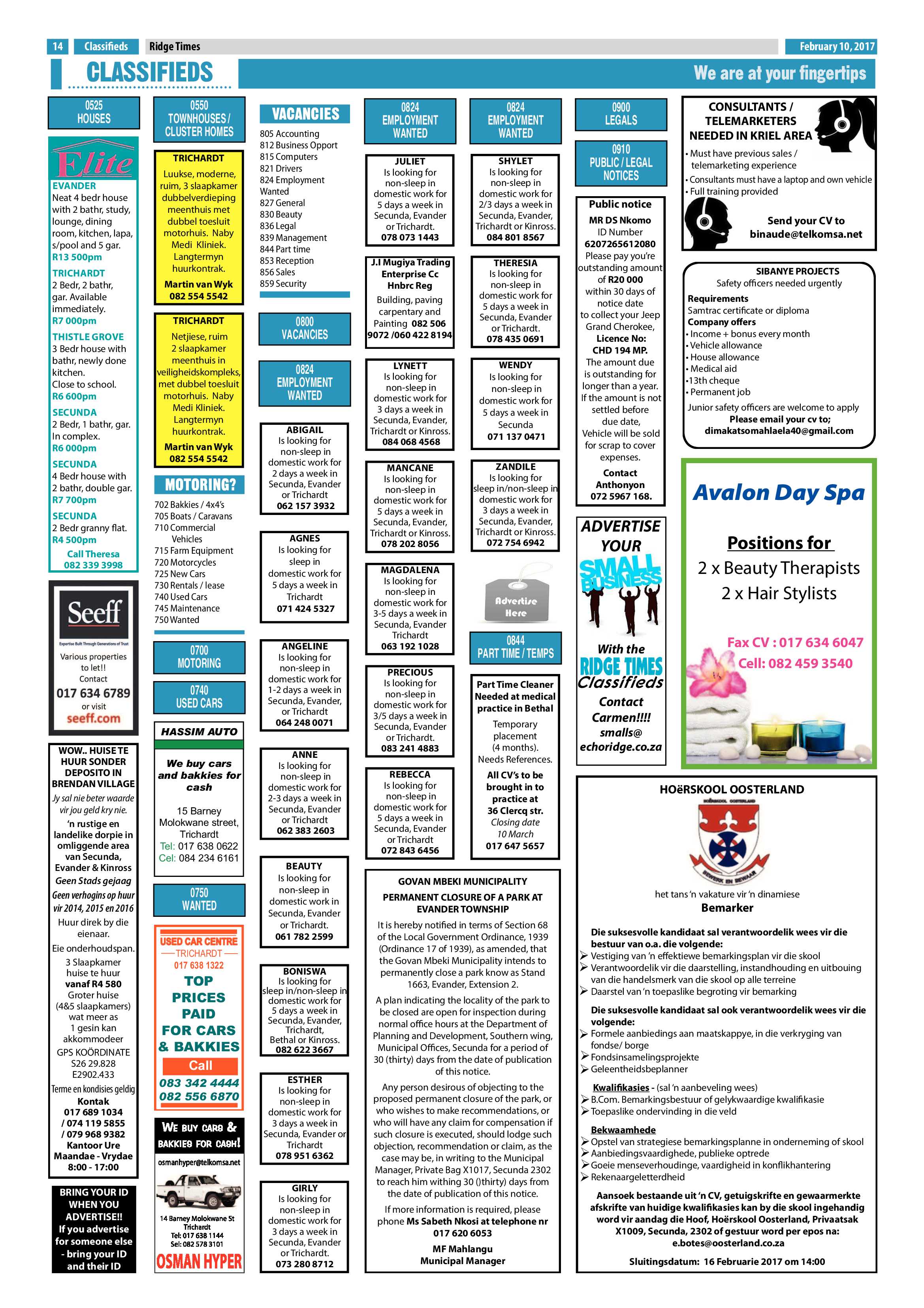 Ridge Times, 10 February 2017 page 14