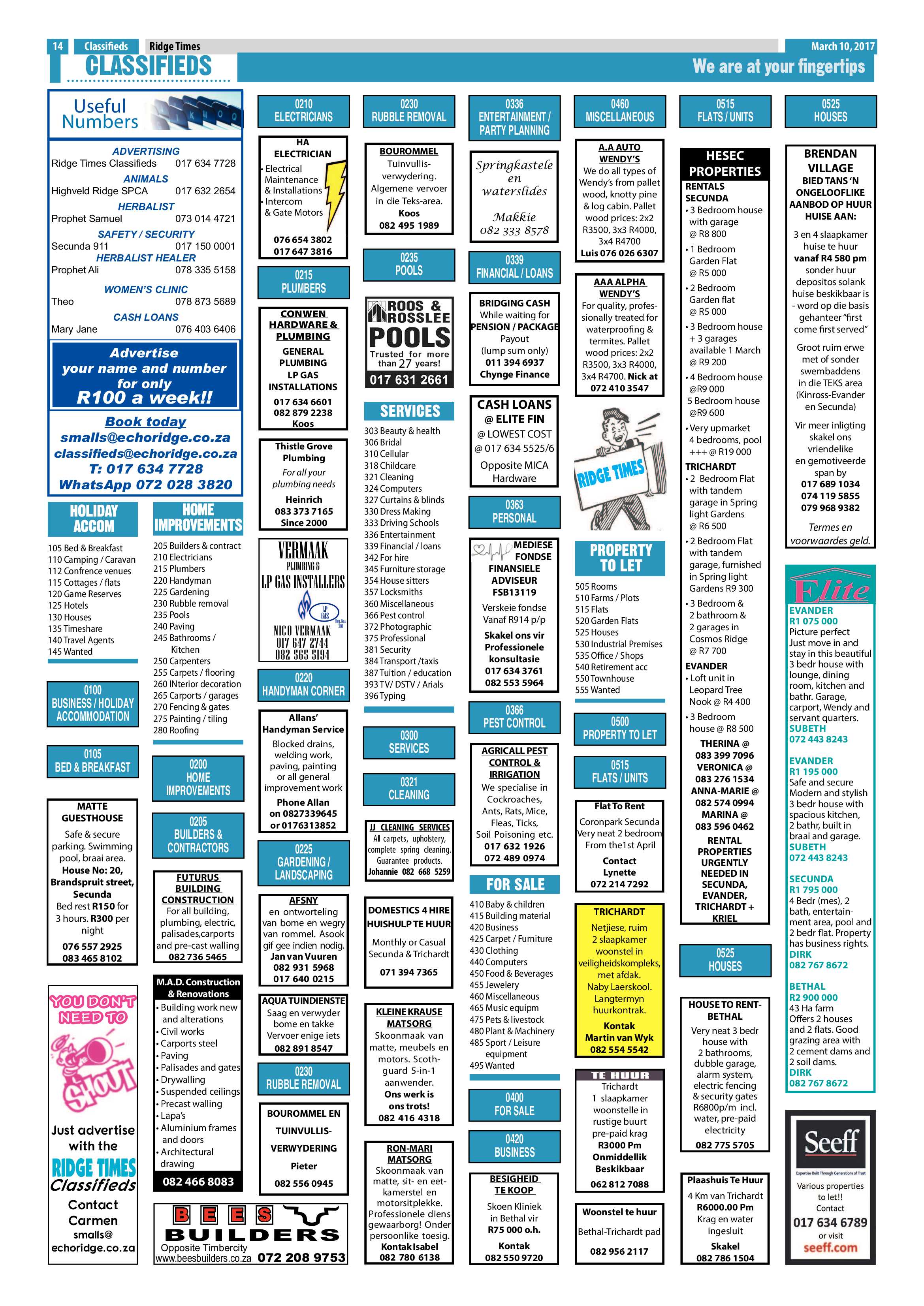 Ridge Times, 10 March 2017 page 14