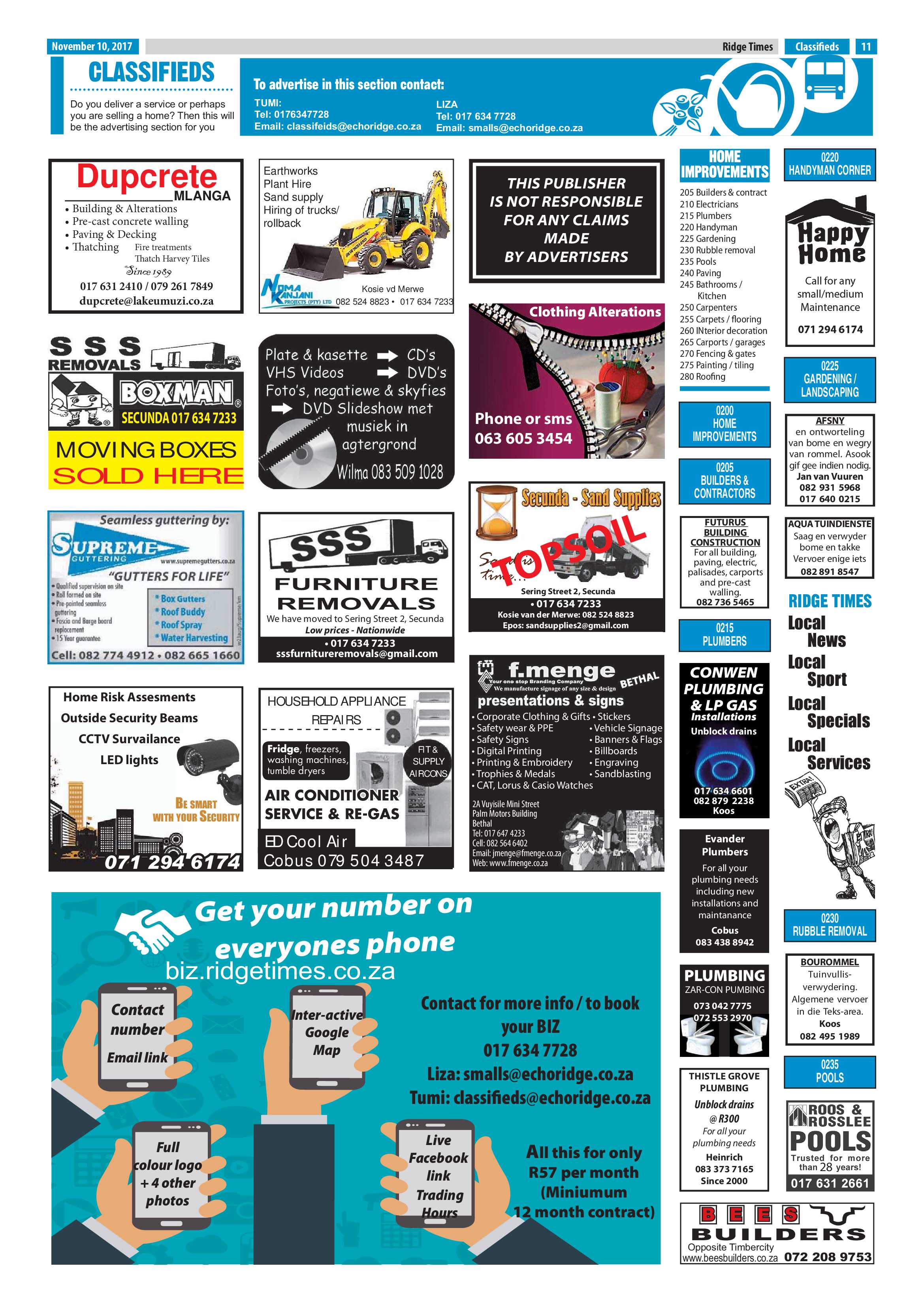 Ridge Times, 10 November 2017 page 11